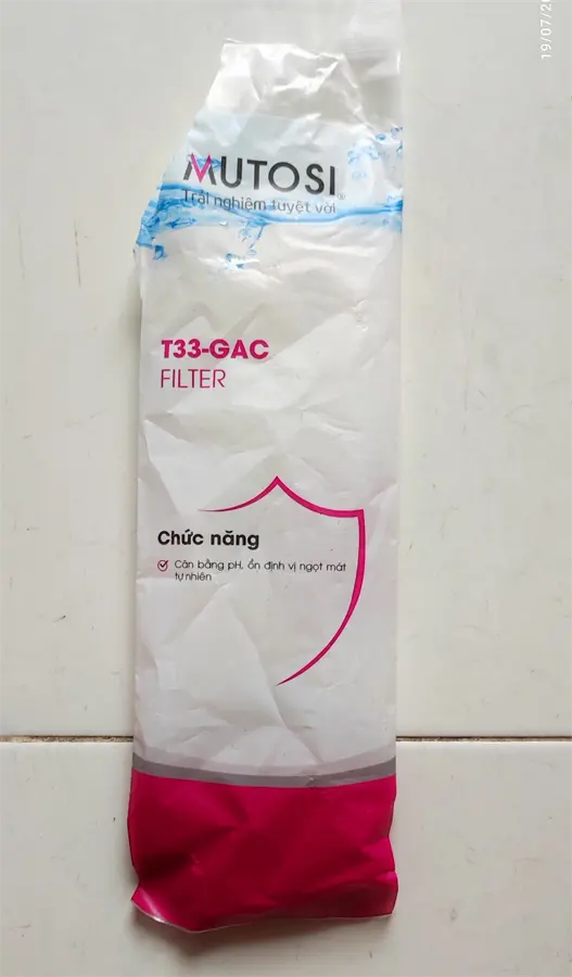 Khách hàng review Lõi lọc chức năng Mutosi số 5 GAC - T33 1