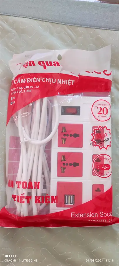 Khách hàng review Ổ cắm điện Điện Quang 5 lỗ 2 USB 5m ECO ĐQ ESK 5WR 5ECO 2A 2