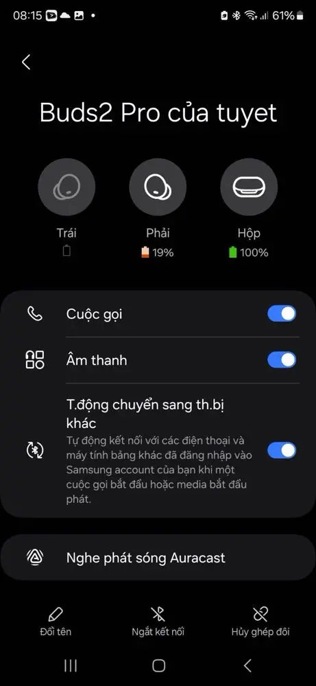 Khách hàng review Tai nghe Bluetooth True Wireless Samsung Galaxy Buds 2 Pro R510N 1