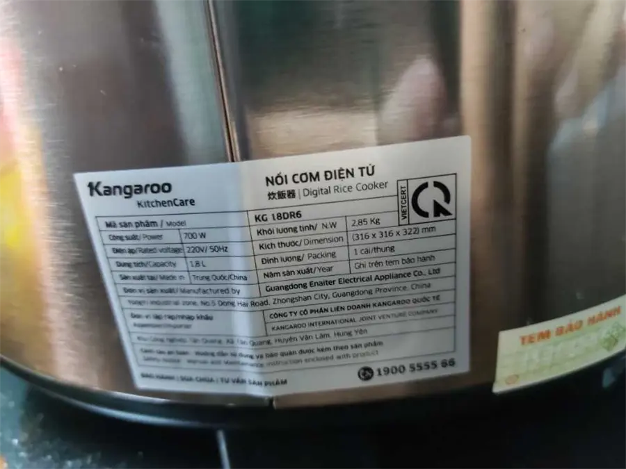 Khách hàng review Nồi cơm điện tử Kangaroo 1.8 lít KG18DR6 1