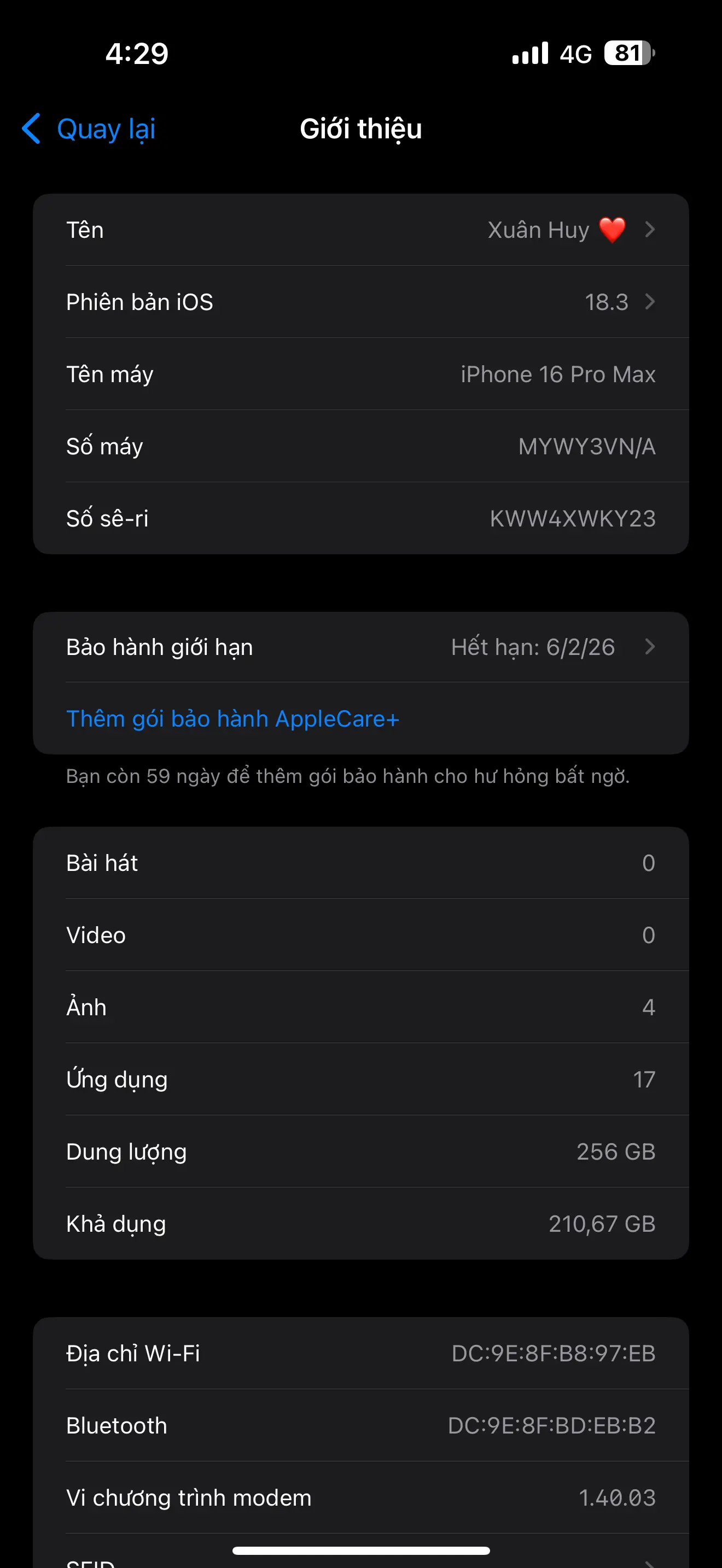 Khách hàng review Điện thoại iPhone 16 Pro Max 256GB 30