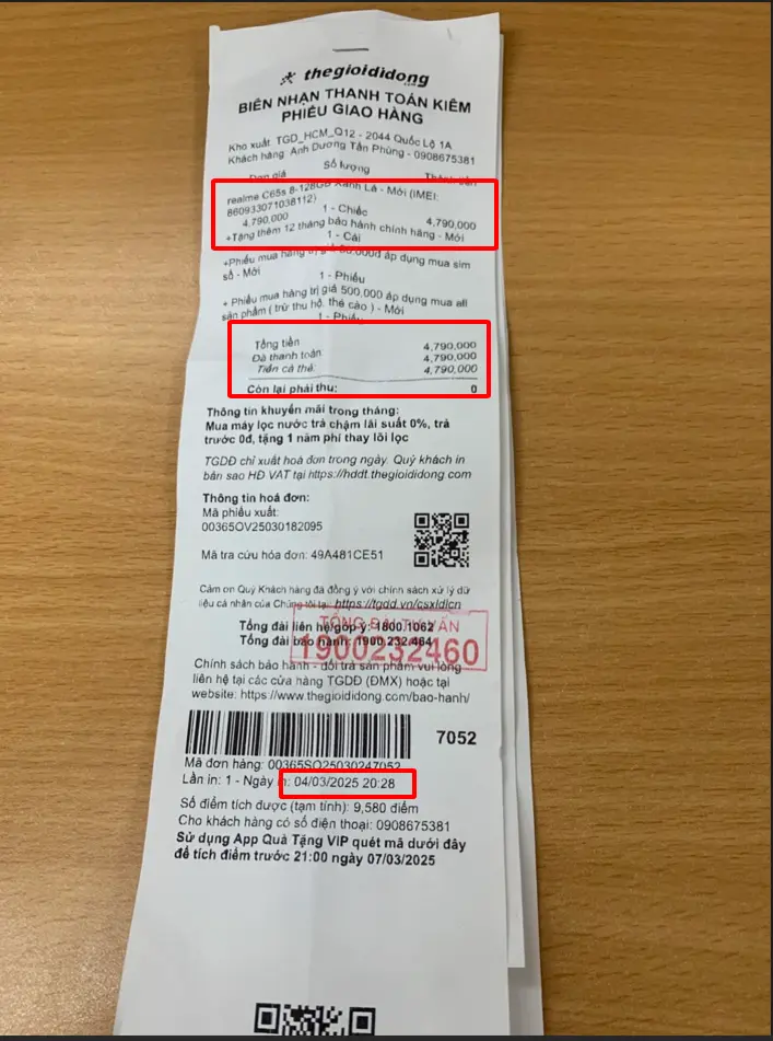 Khách hàng review Điện thoại realme C65s 8GB/128GB 1