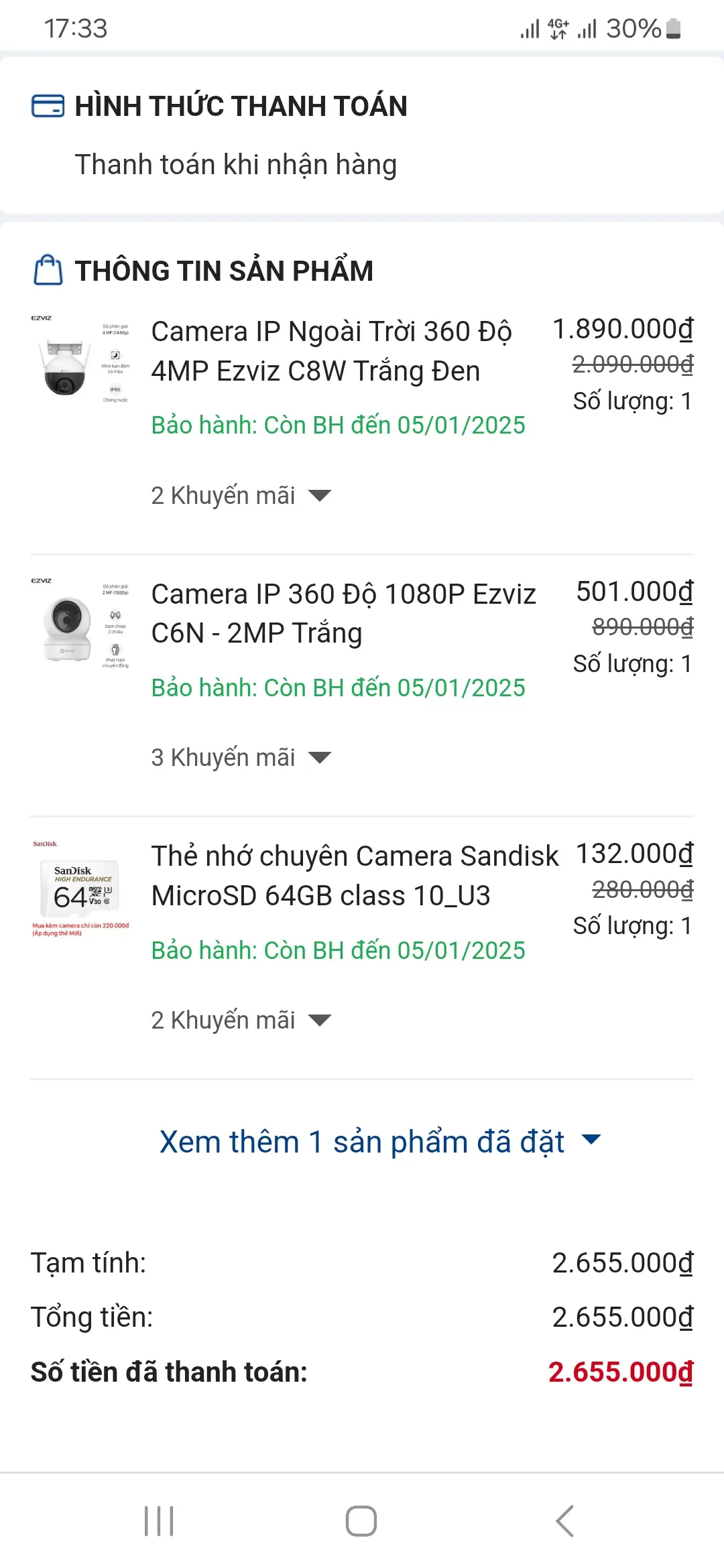 Khách hàng review Camera IP Ngoài Trời 360 Độ 4MP Ezviz C8W 1