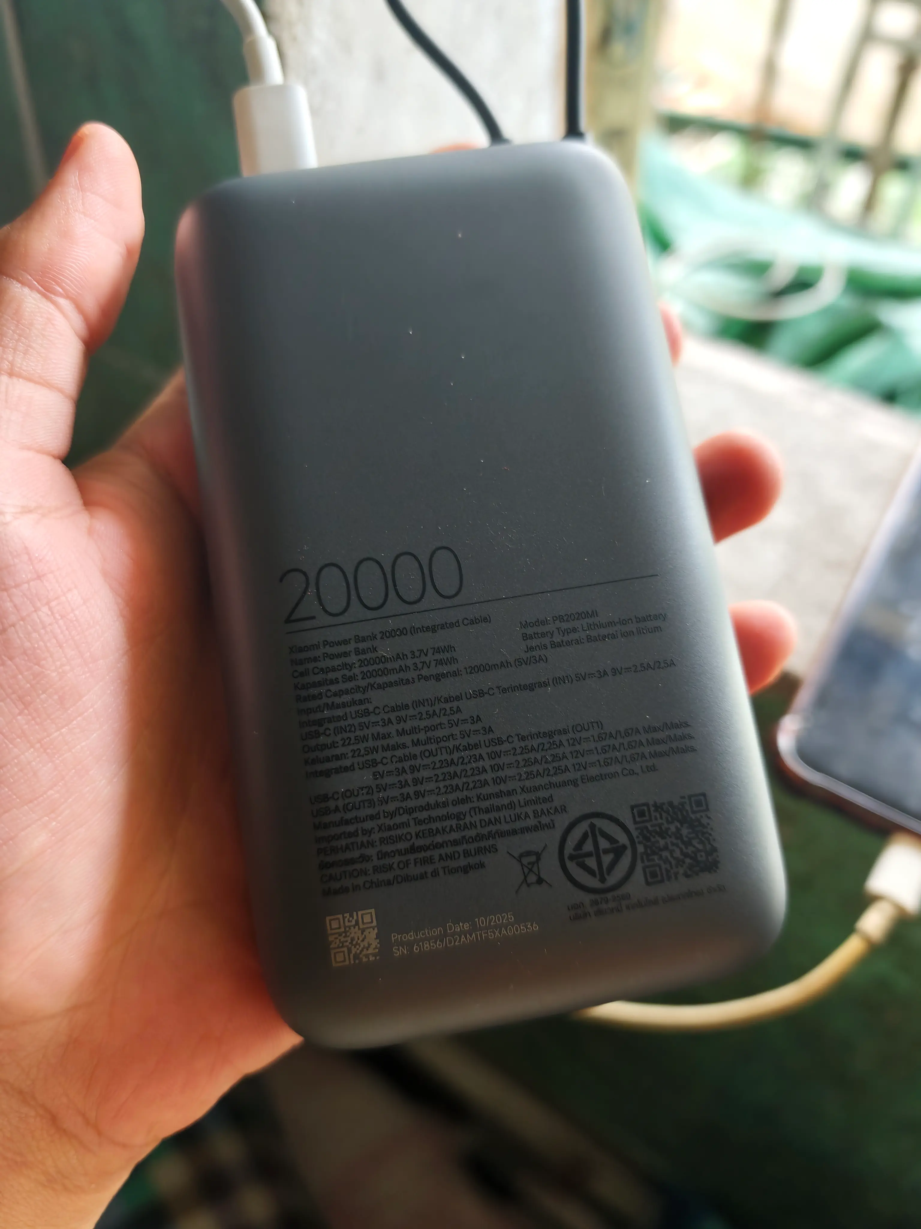 Khách hàng review Pin sạc dự phòng 20000mAh Type C PD QC 3.0 22.5W Xiaomi PB2020MI kèm Cáp Type C 3