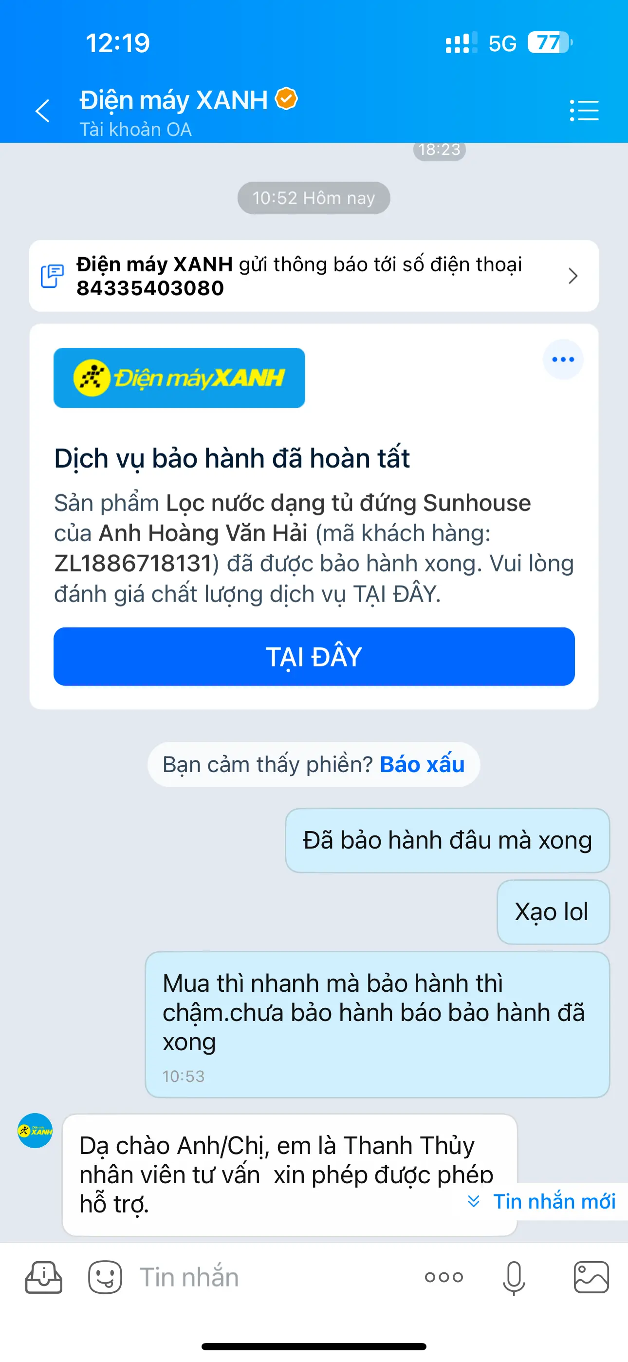 Khách hàng review Máy lọc nước RO nóng nguội lạnh Hydrogen Sunhouse UltraPURE SHA76210KL 10 lõi 2