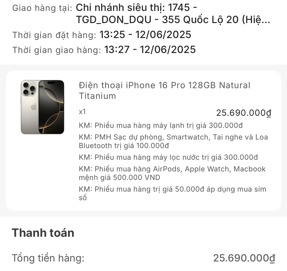 Khách hàng review Điện thoại iPhone 16 Pro 128GB 1