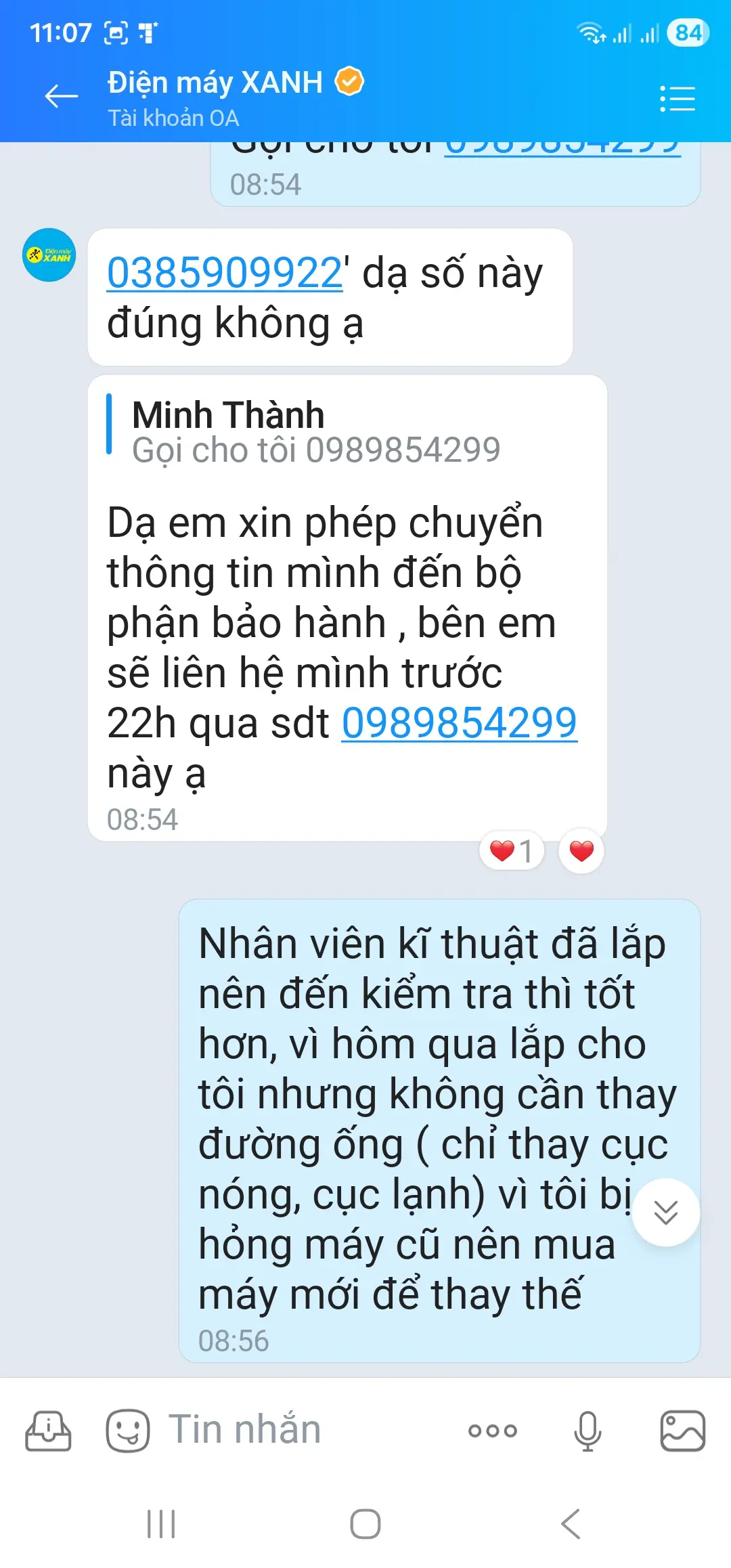 Khách hàng review Máy lạnh Daikin Inverter 1 HP ATKB25YVMV 2