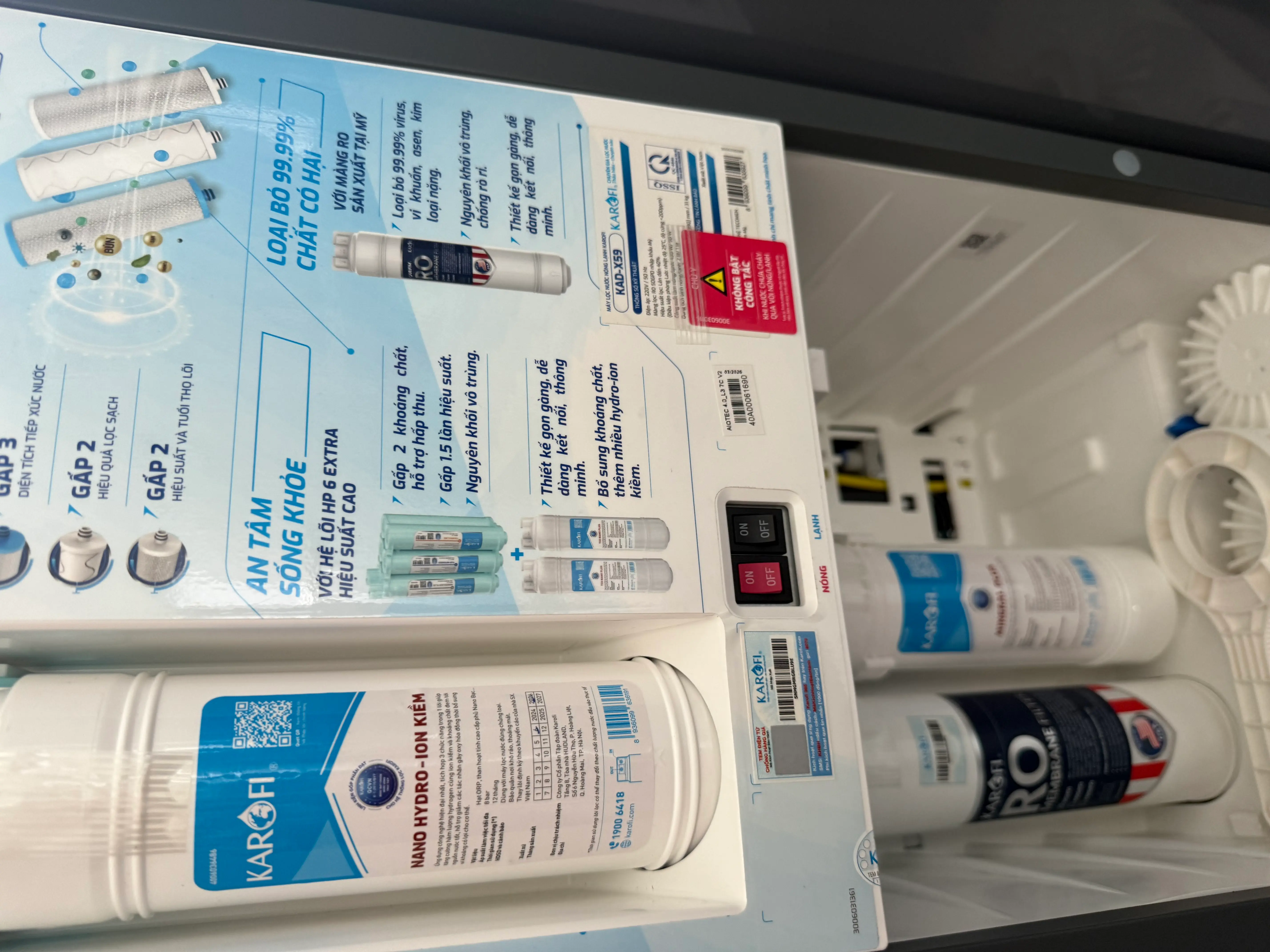 Khách hàng review Máy lọc nước RO nóng nguội lạnh Hydrogen Karofi KAD-X59 12 lõi 1