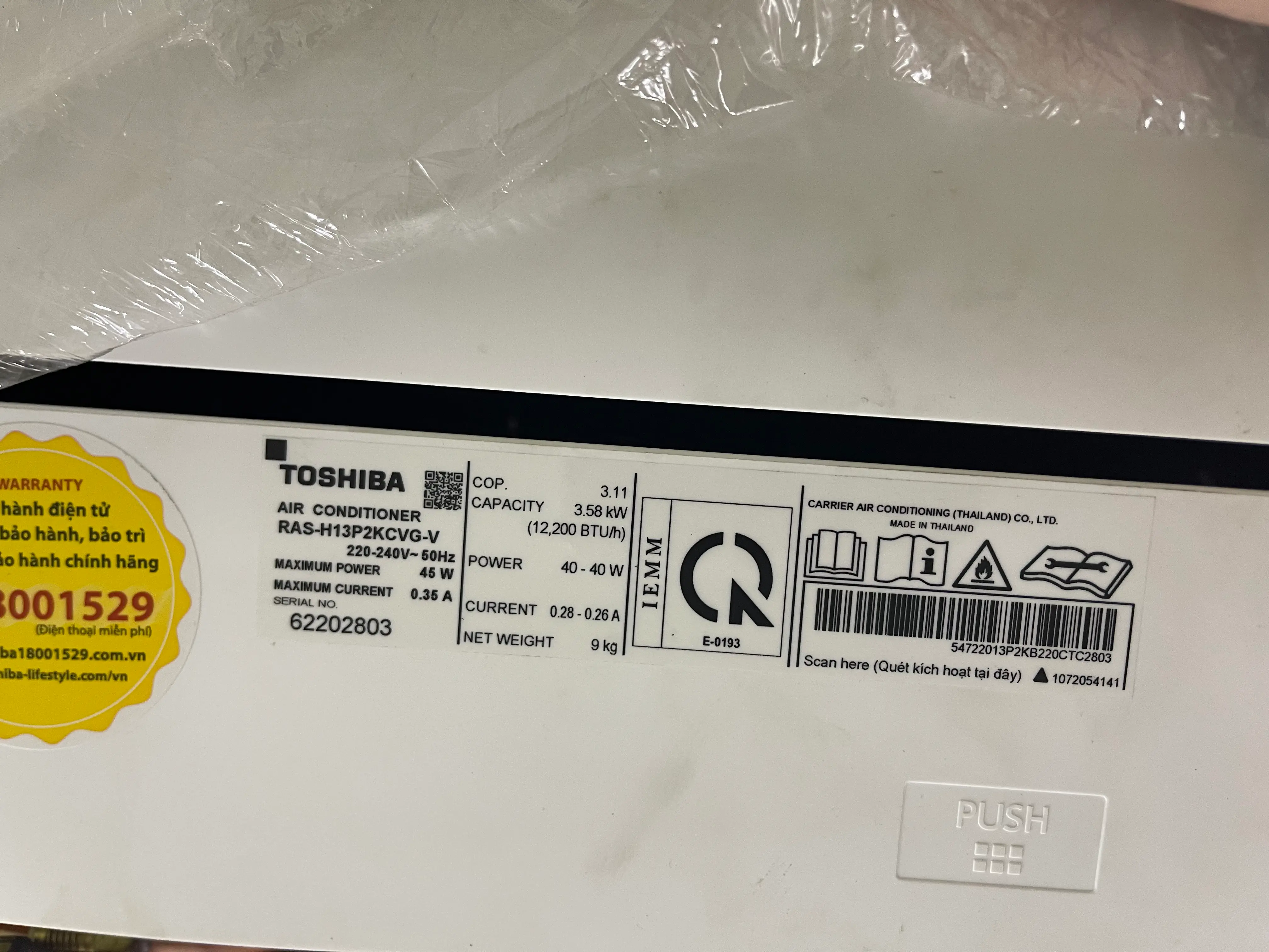 Khách hàng review Điều hòa Toshiba Inverter 12200 BTU RAS-H13P2KCVG-V 1