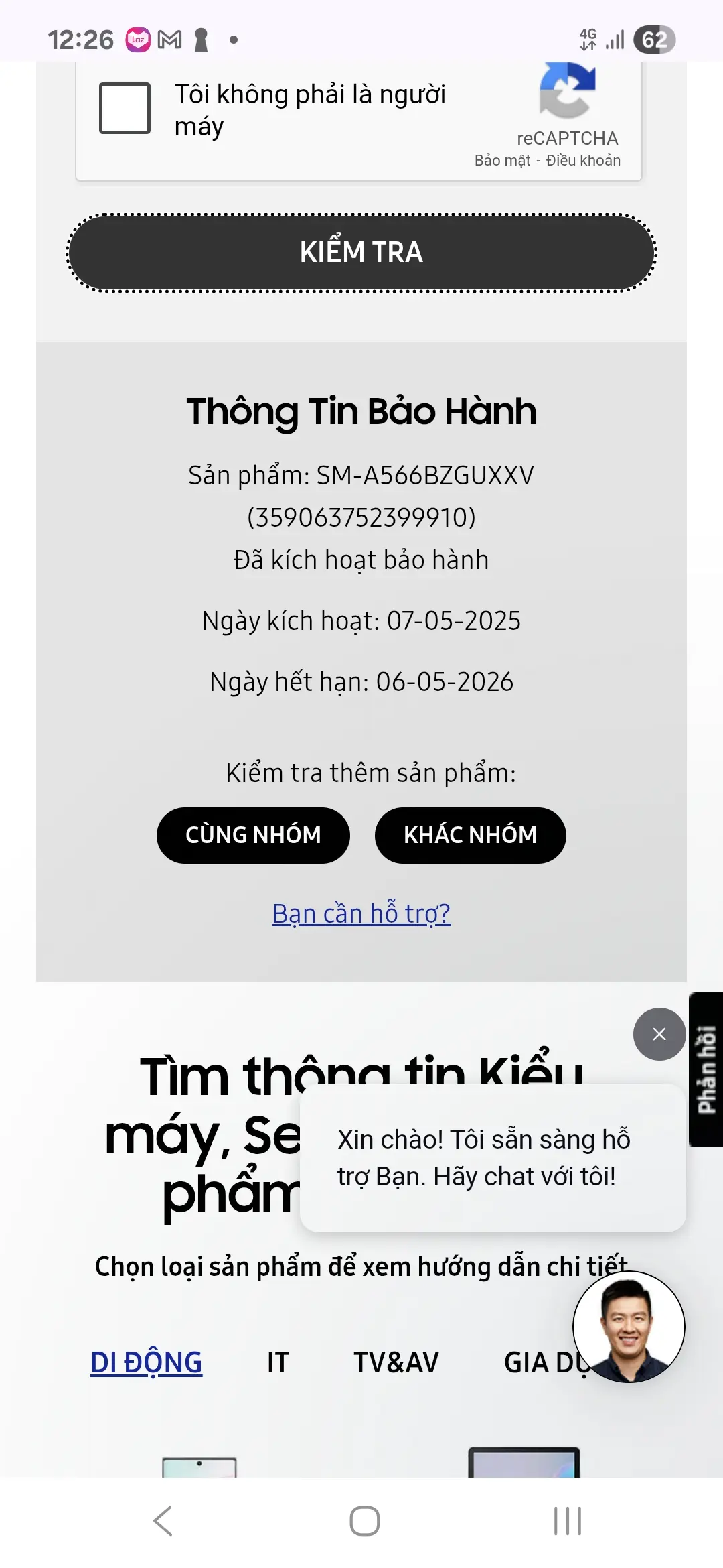 Khách hàng review Điện thoại Samsung Galaxy A56 5G 12GB/256GB 7