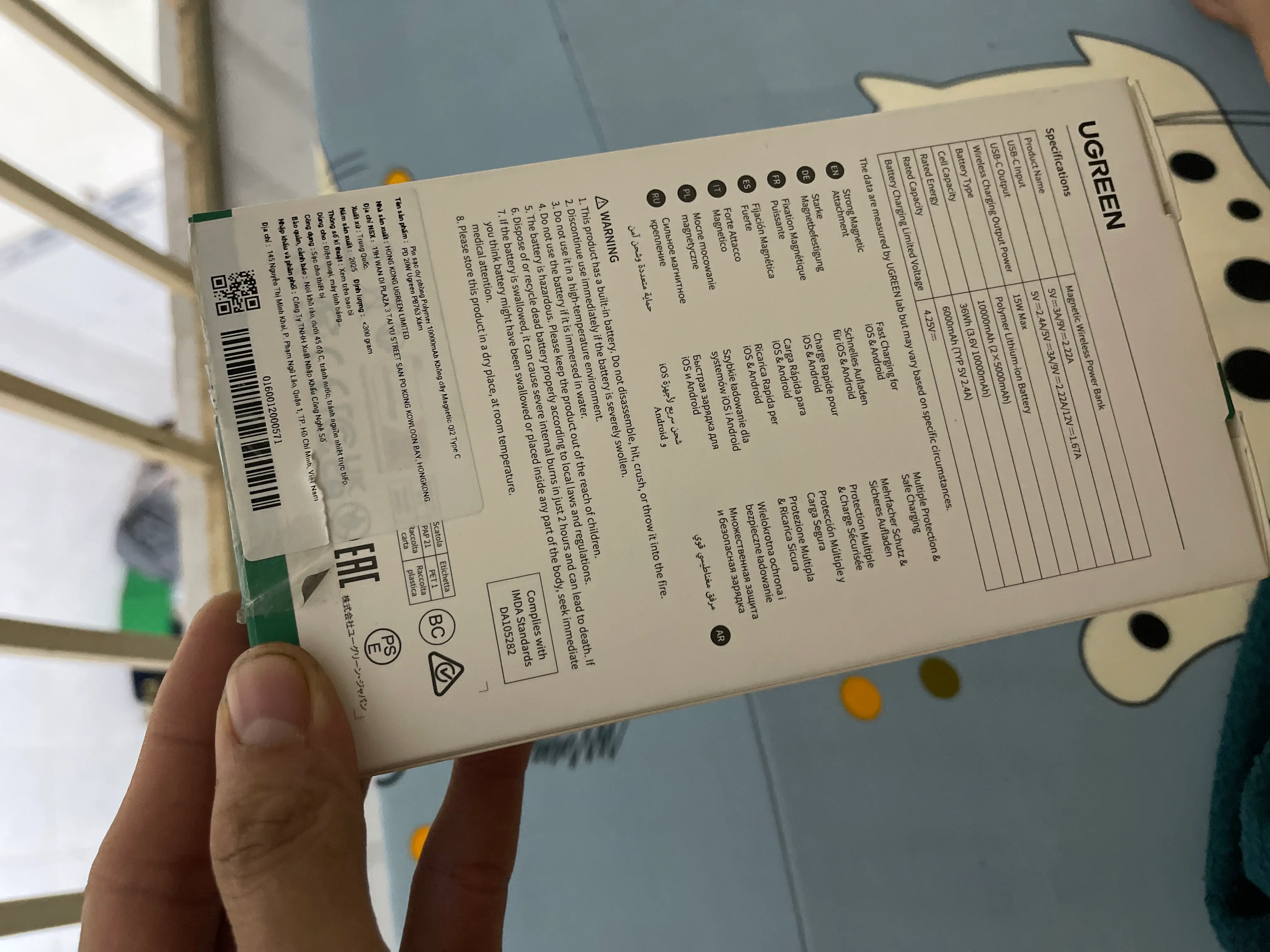 Khách hàng review Pin sạc dự phòng Polymer 10000mAh Không dây Magnetic Qi2 Type C PD 20W Ugreen PB763 1