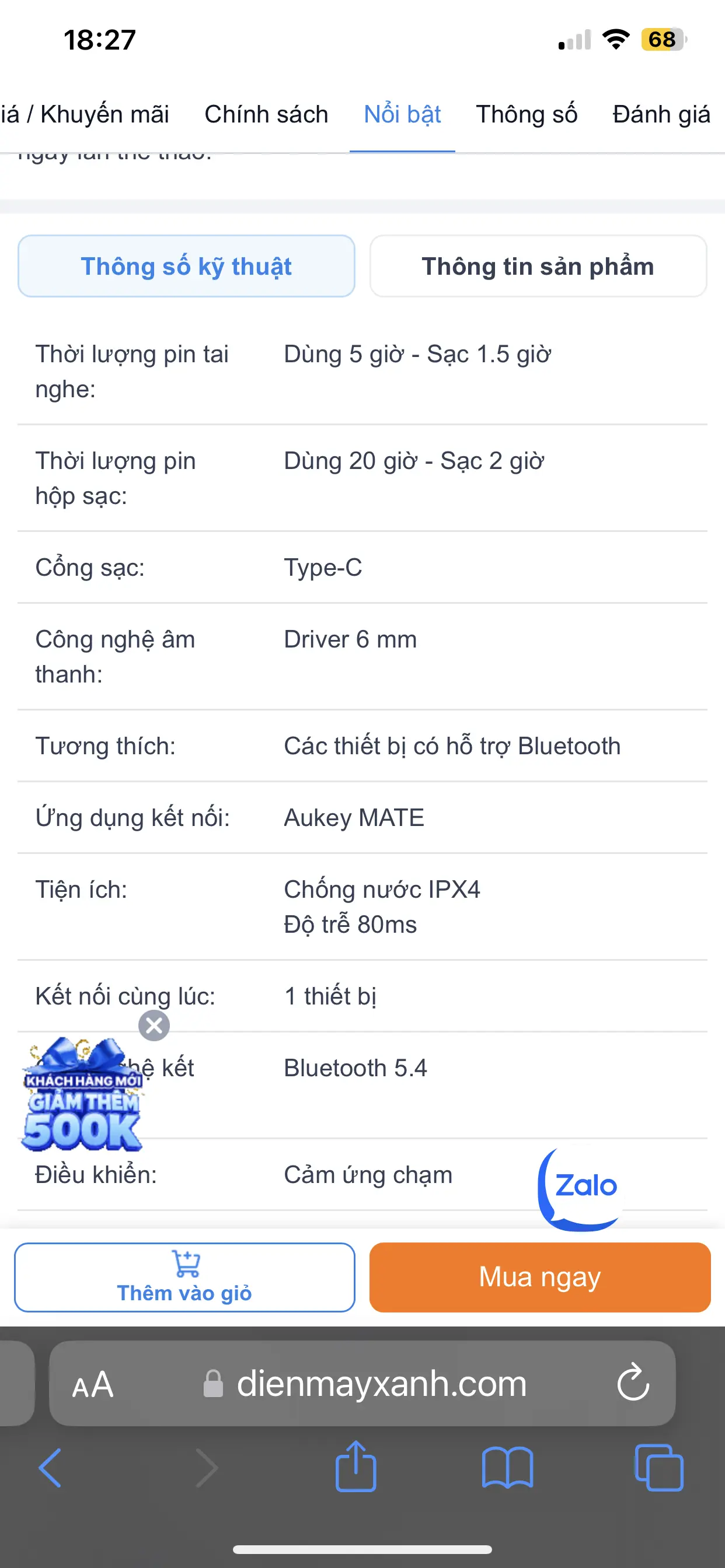Khách hàng review Tai nghe Bluetooth True Wireless Aukey EP-M3A - Trắng 1