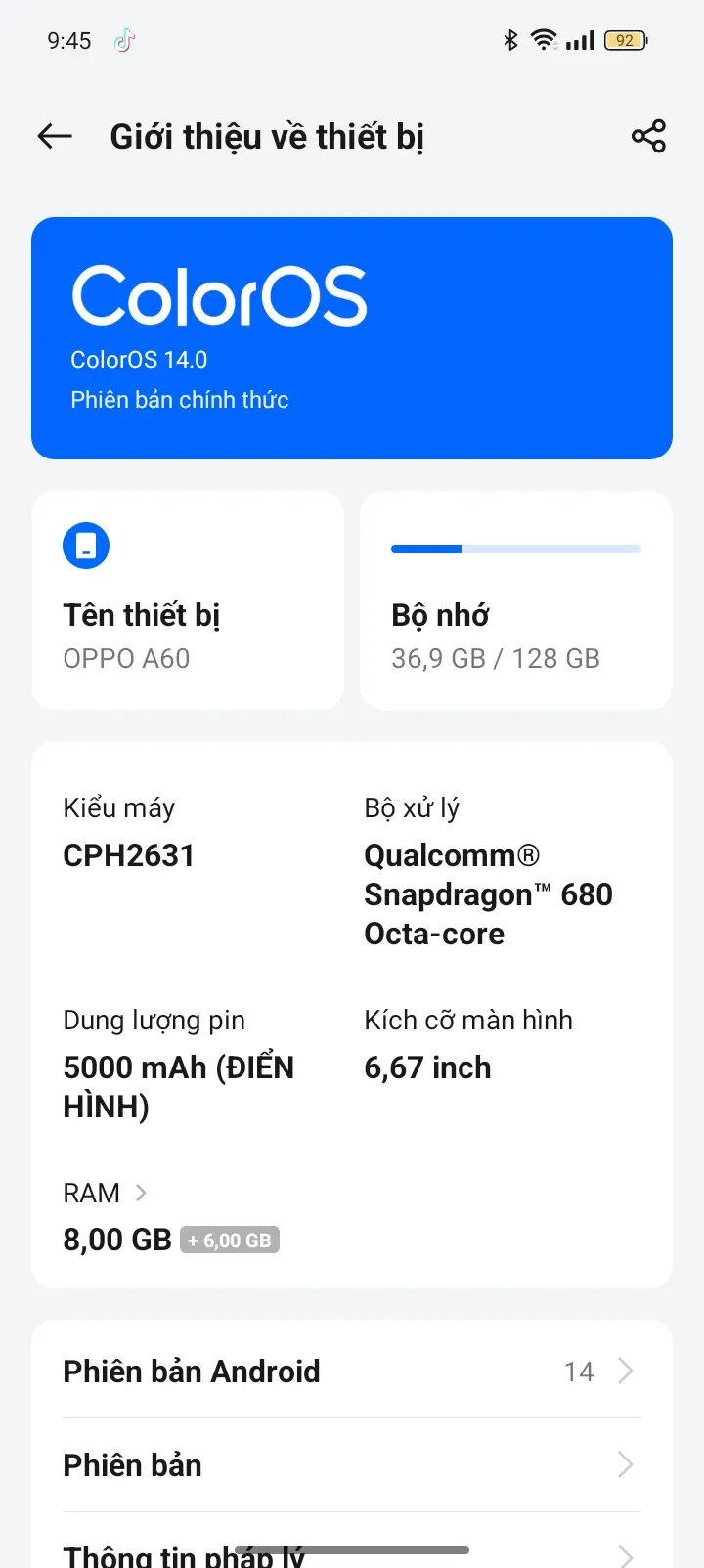Khách hàng review Điện thoại OPPO A60 8GB/128GB 1