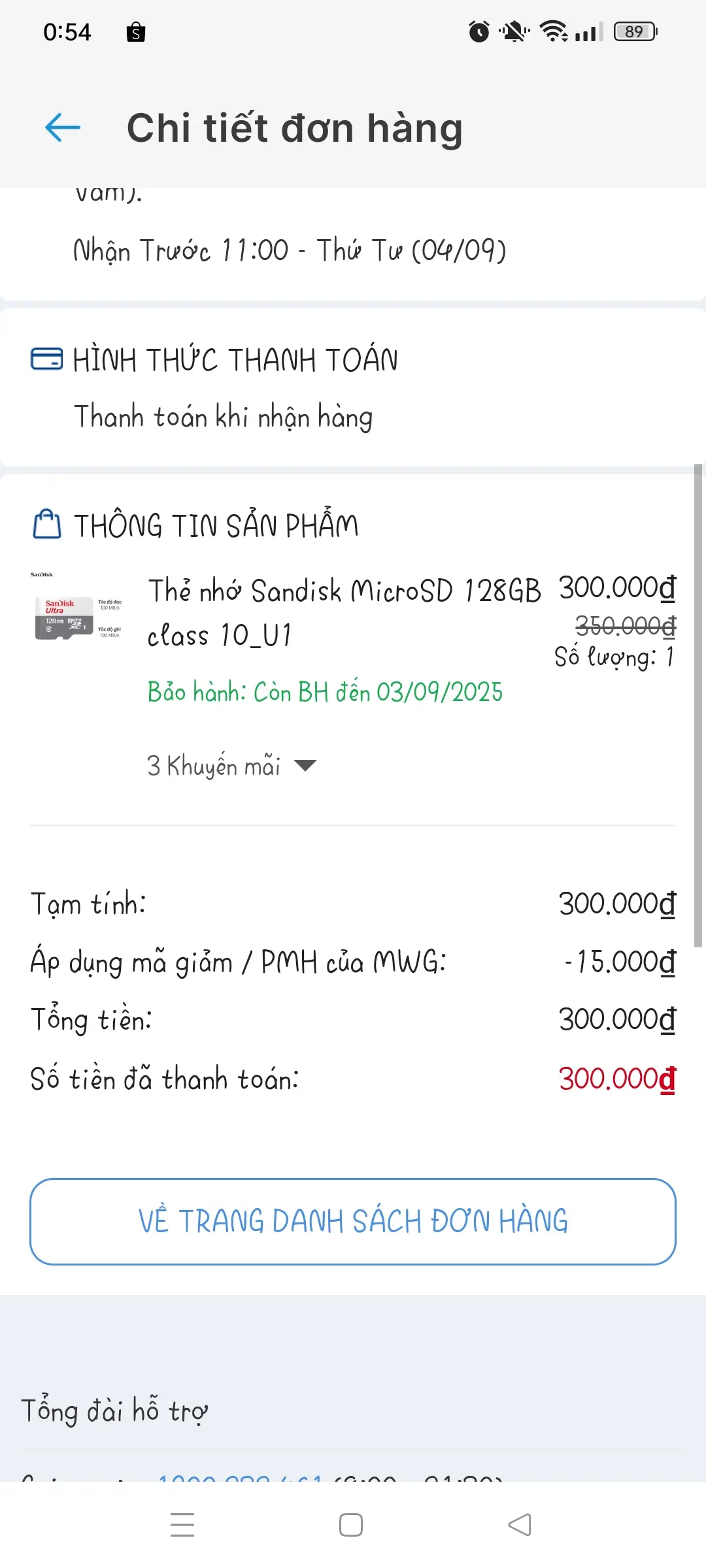 Khách hàng review Thẻ nhớ Sandisk MicroSD 128GB class 10_U1 7