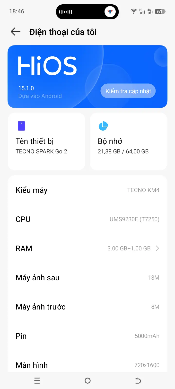 Khách hàng review Điện thoại Tecno Spark Go 2 3GB/64GB 1