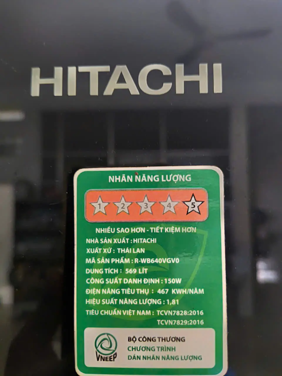 Khách hàng review Tủ lạnh Hitachi Inverter 569 lít Multi Door R-WB640VGV0 GBK 2