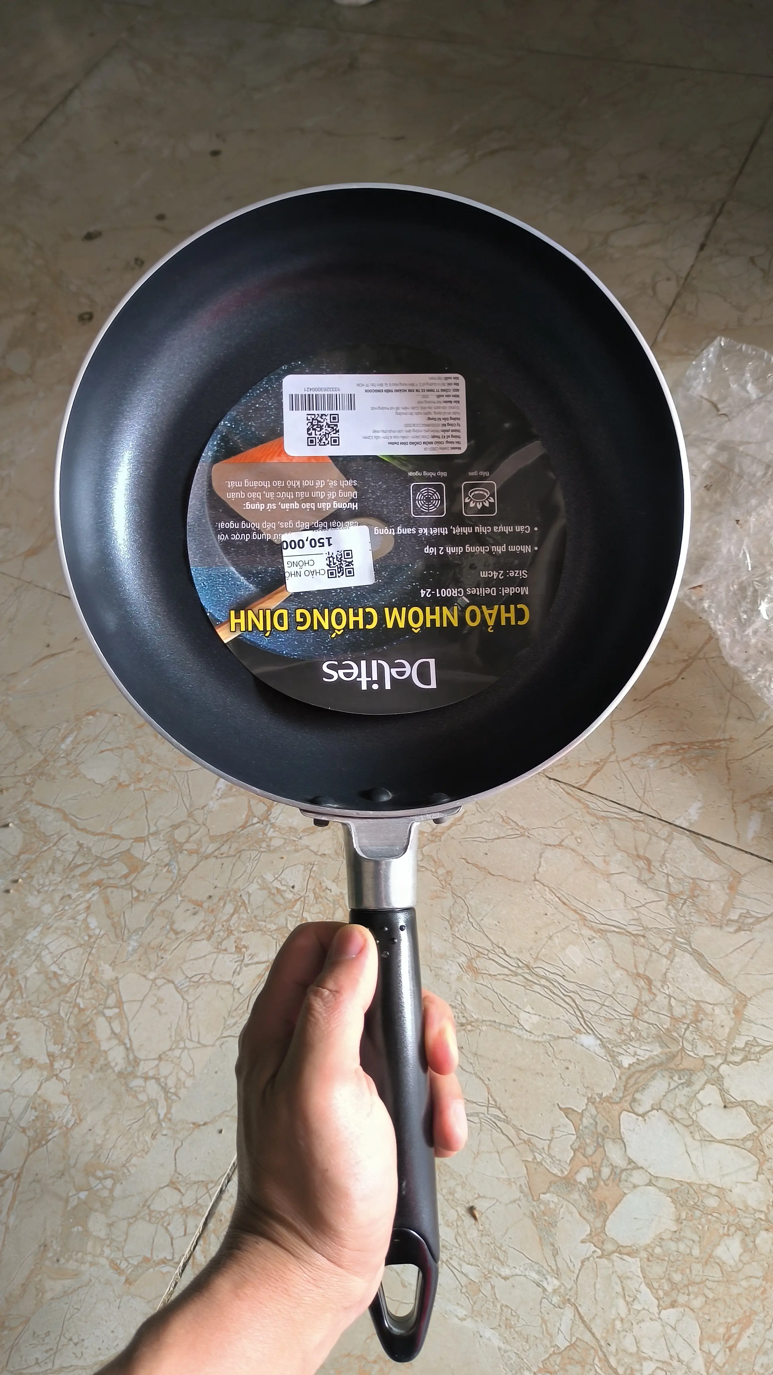 Khách hàng review Chảo nhôm chống dính 24 cm Delites CR001-24 2