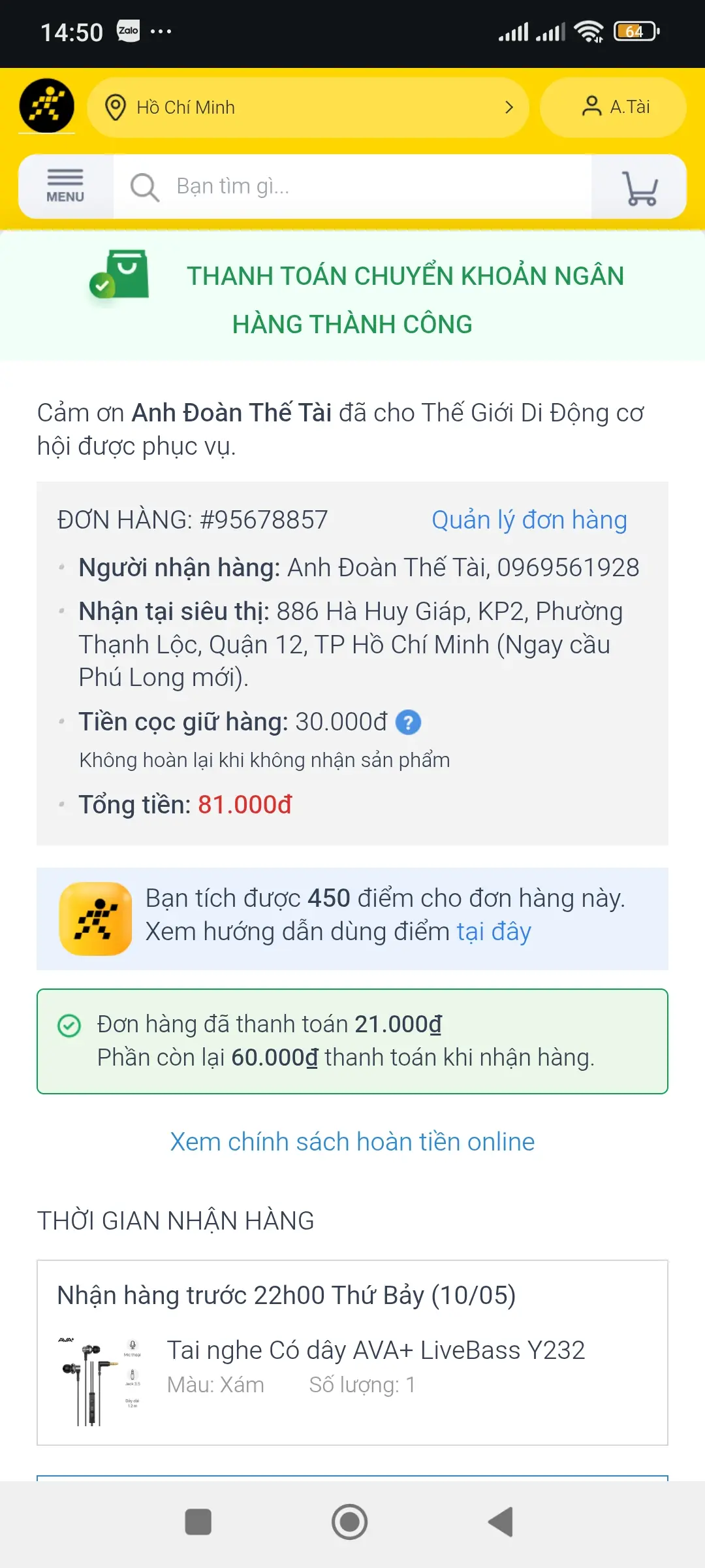 Khách hàng review Tai nghe Có dây AVA  LiveBass Y232 1