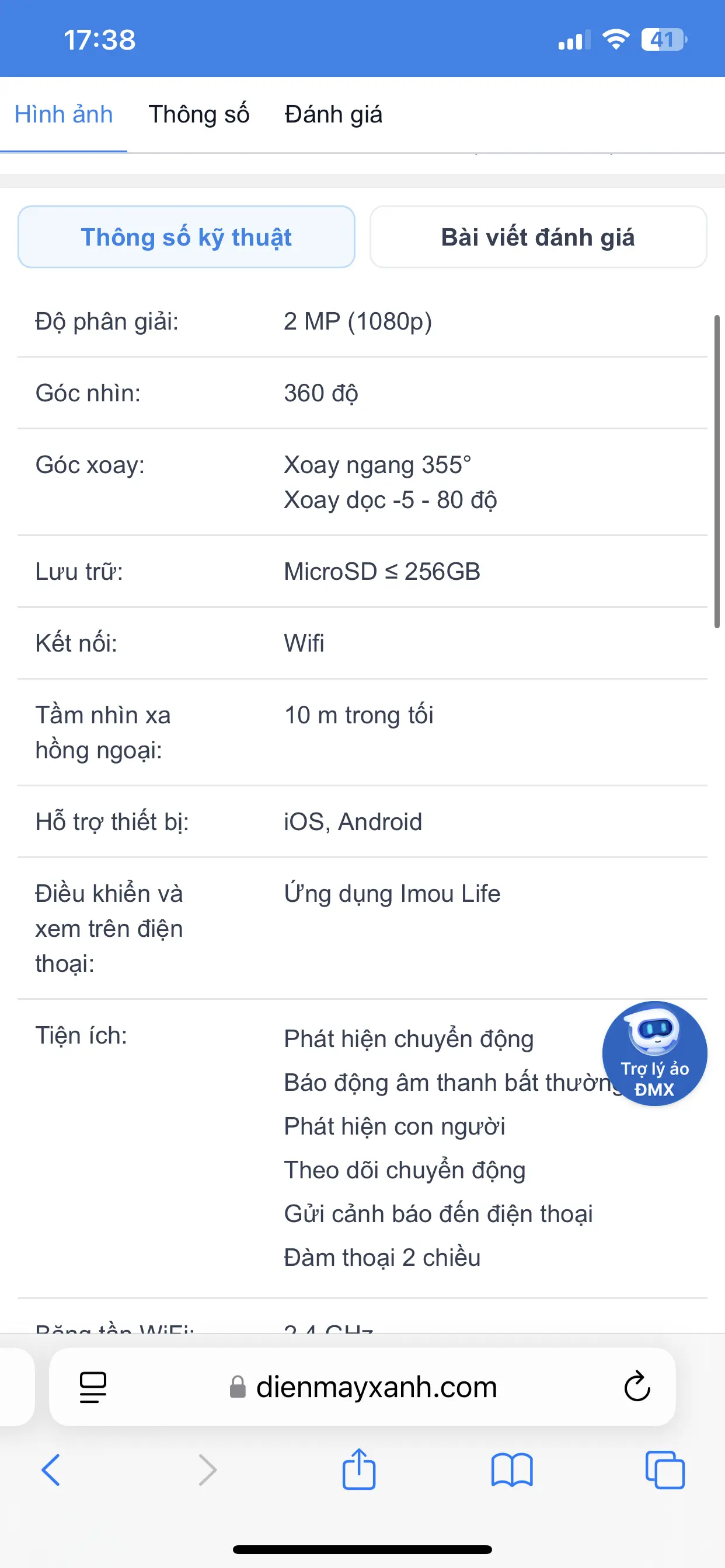 Khách hàng review Camera IP 360 Độ 2MP IMOU Ranger 2C A22EP-L 1