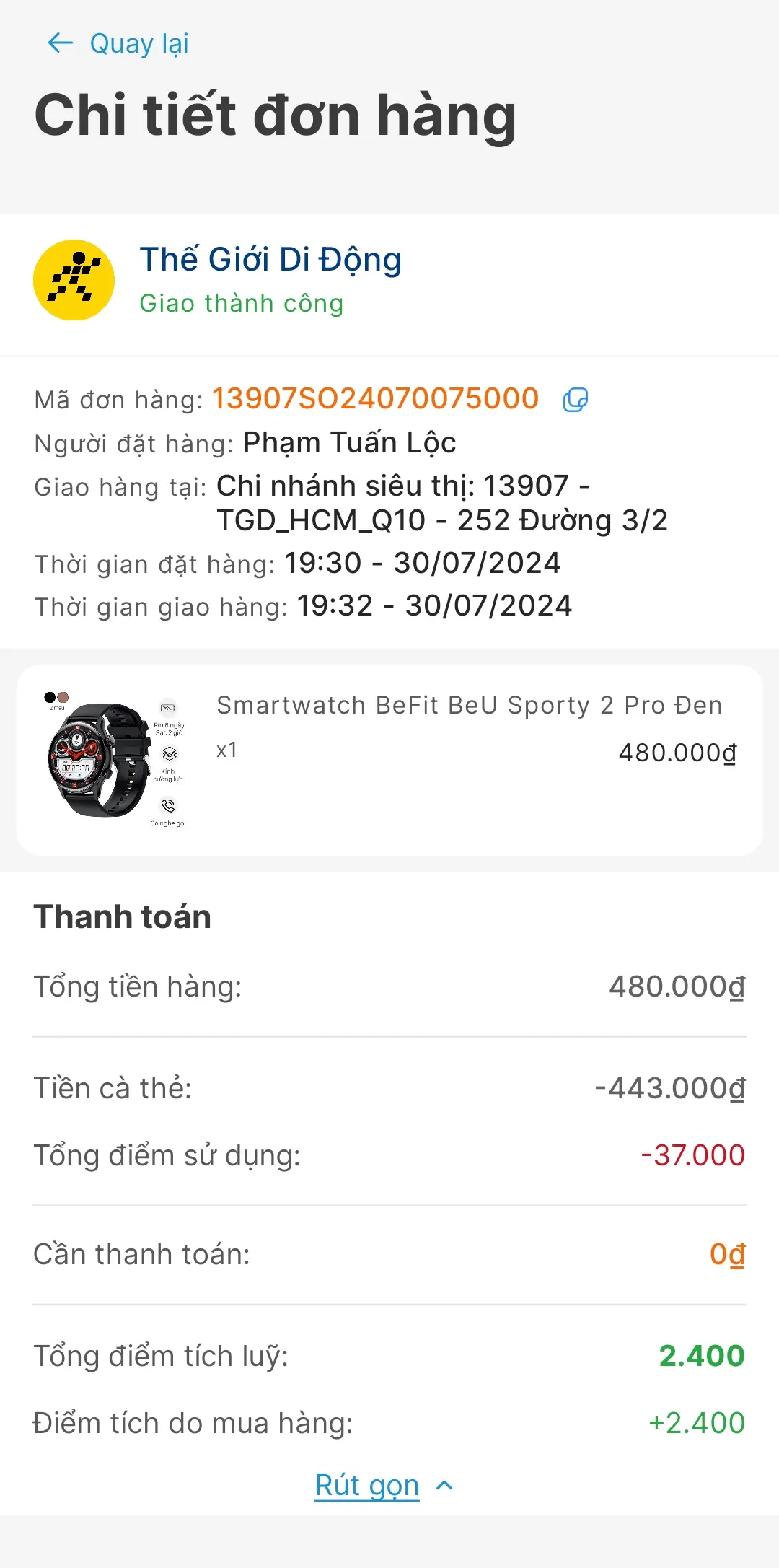 Khách hàng review Đồng hồ thông minh BeFit Sporty 2 Pro 44.8mm 5