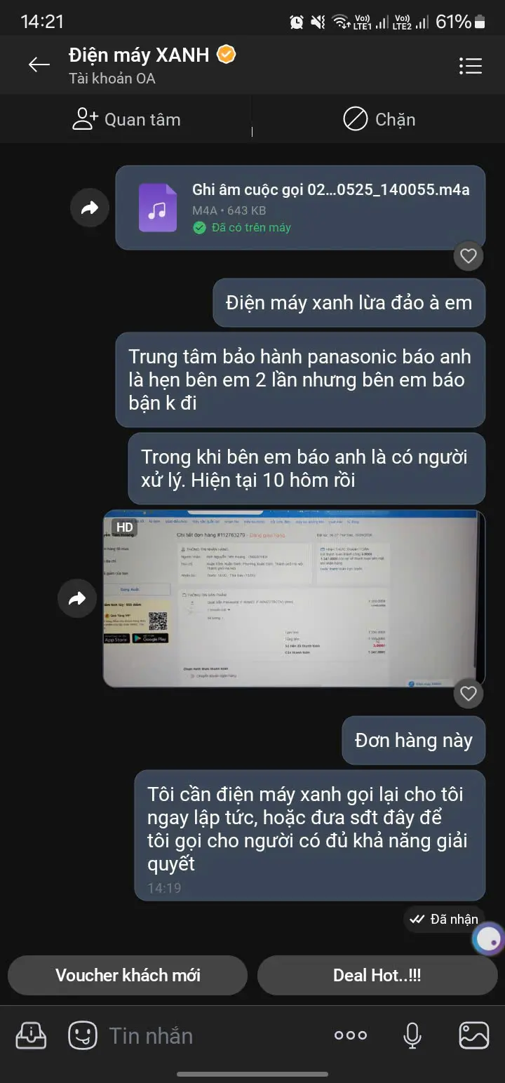 Khách hàng review Quạt trần Panasonic 3 cánh F-60MZ2-S 66W 1