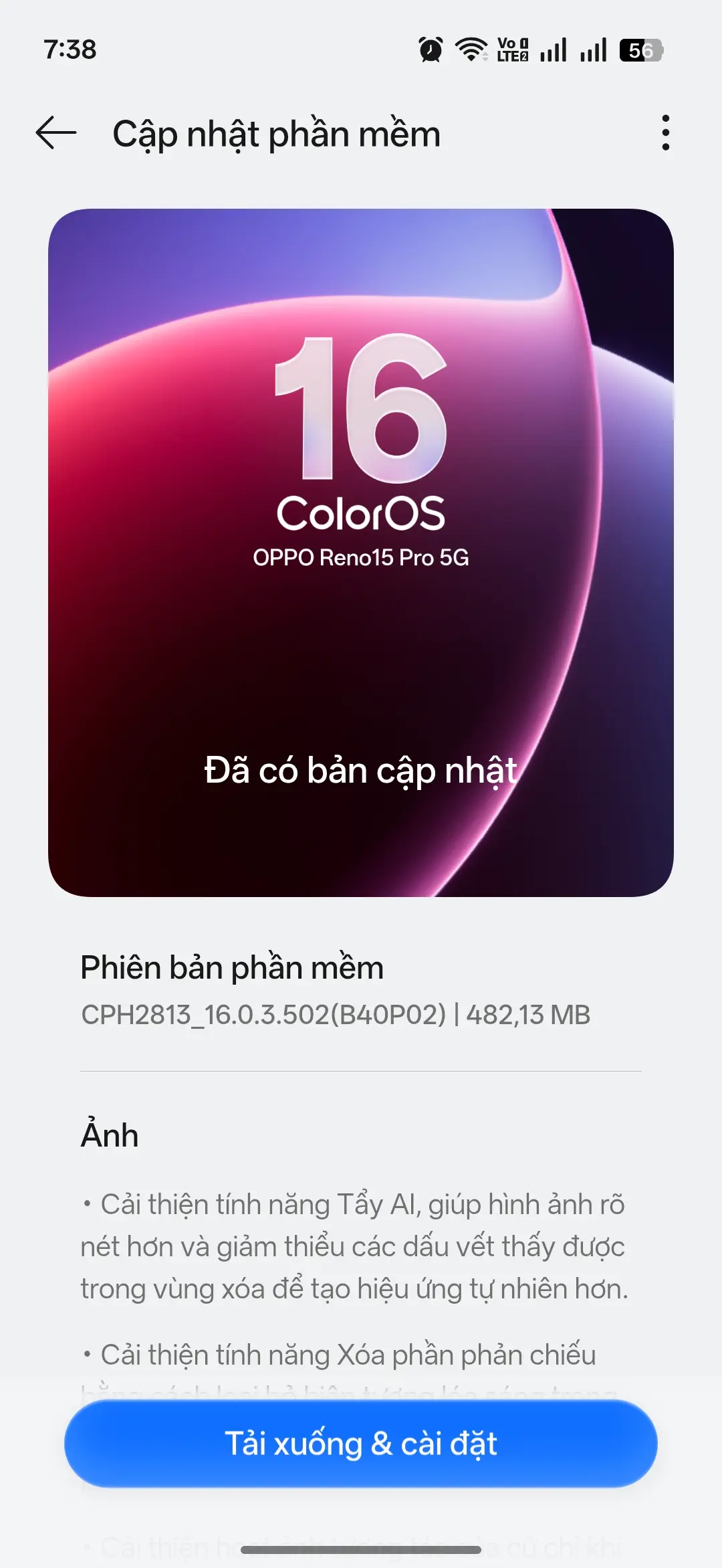 Khách hàng review Điện thoại OPPO Reno15 Pro 5G 12GB/256GB 4