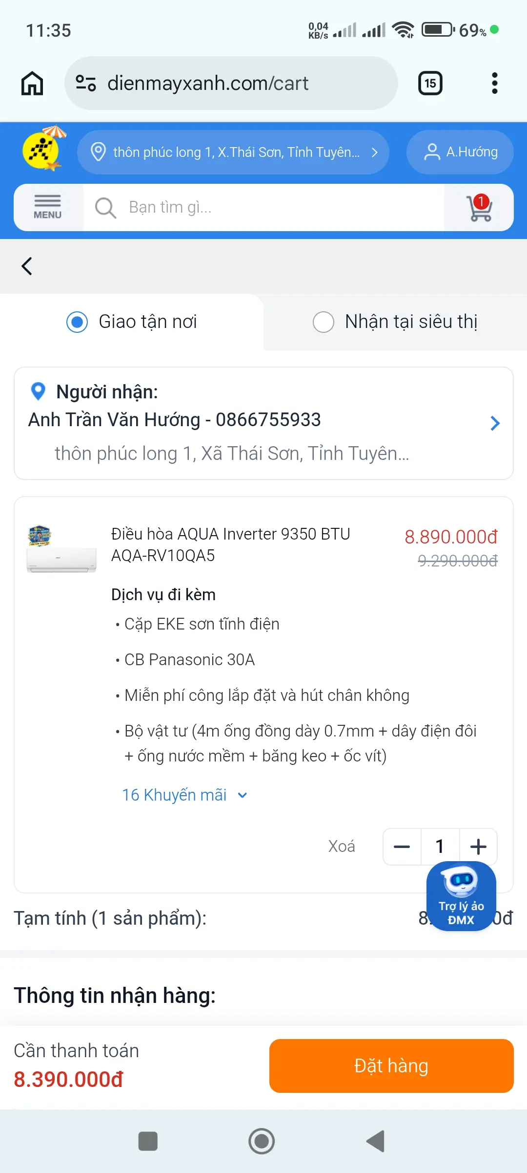 Khách hàng review Máy lạnh AQUA Inverter 1 HP AQA-RV10QA3 3