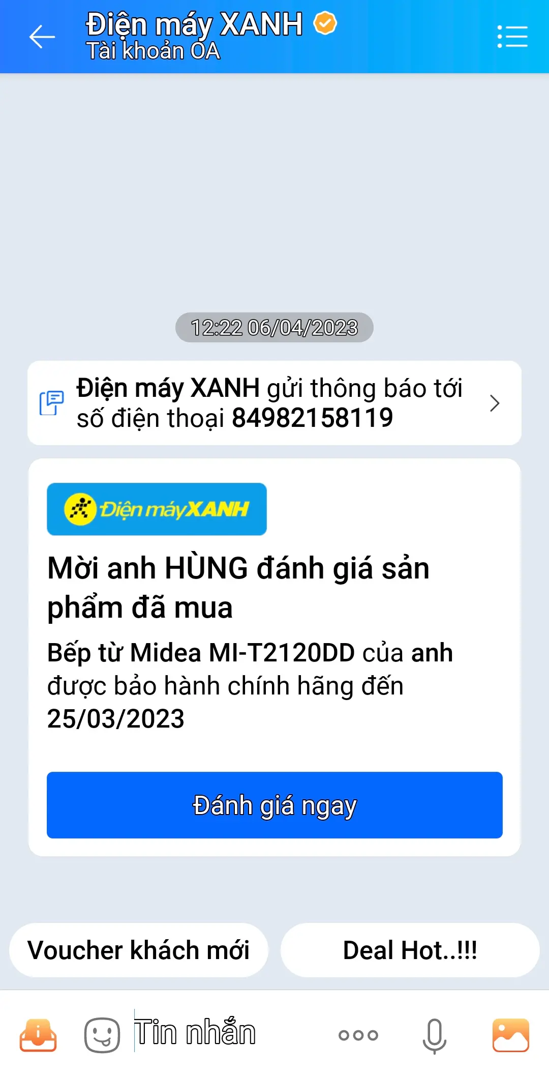 Khách hàng review Bếp từ Midea MI-T2120DD 1