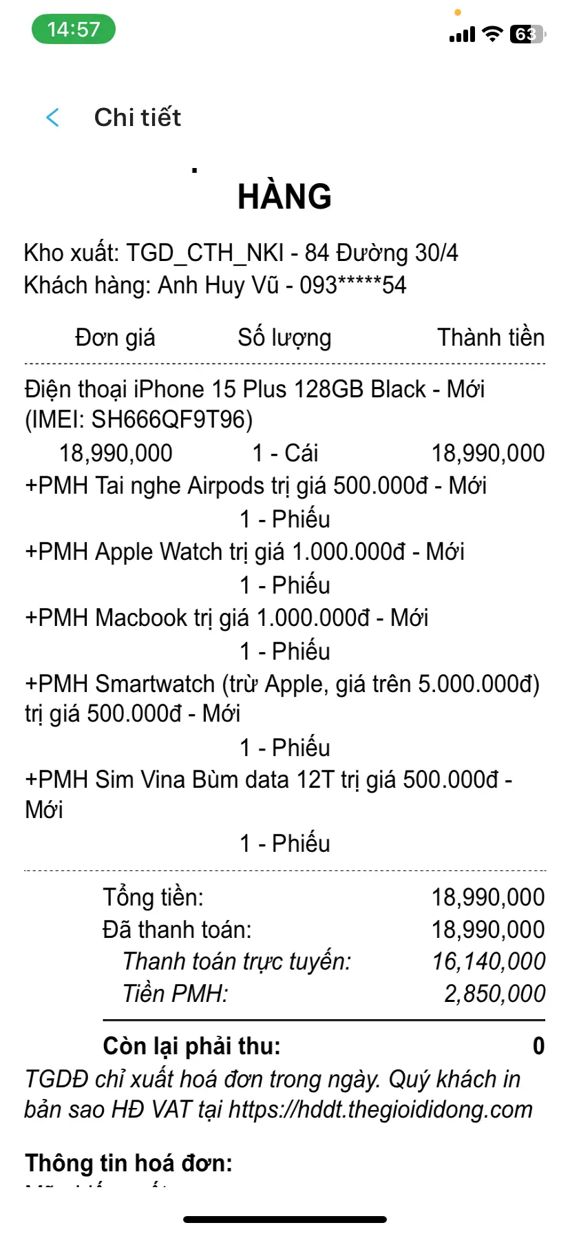 Khách hàng review Điện thoại iPhone 15 Plus 128GB 1