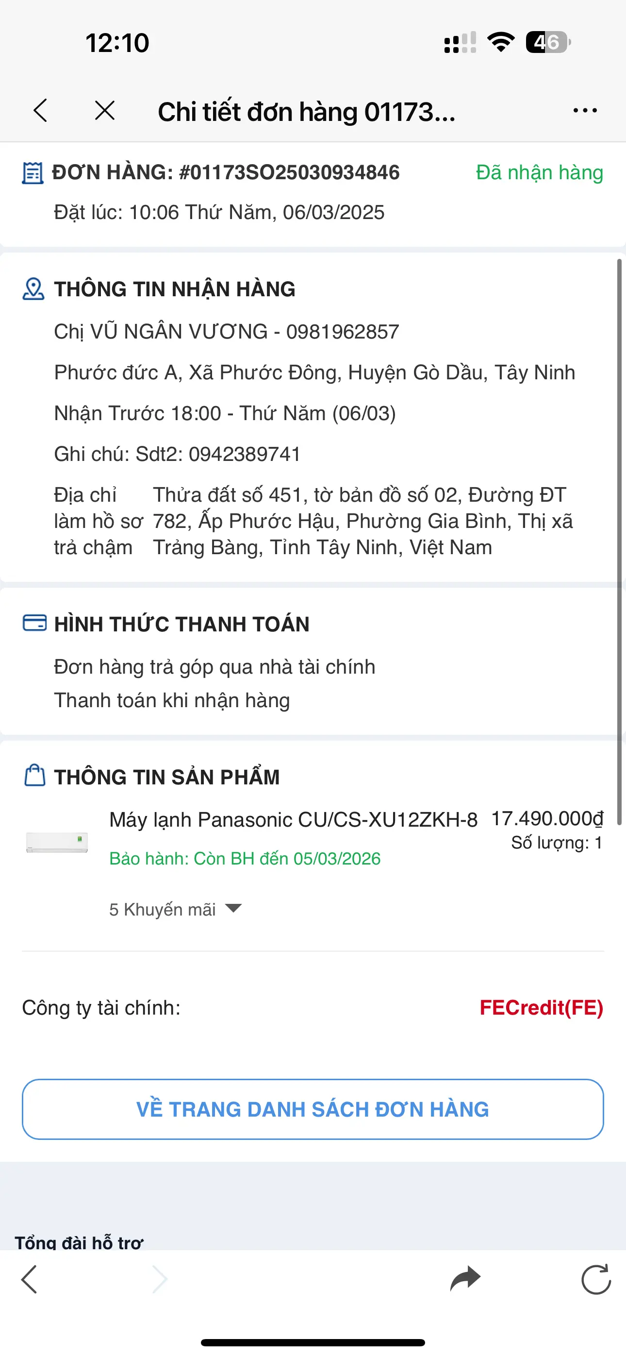 Khách hàng review Điều hòa Panasonic Inverter 11900 BTU CU/CS-XU12ZKH-8 1