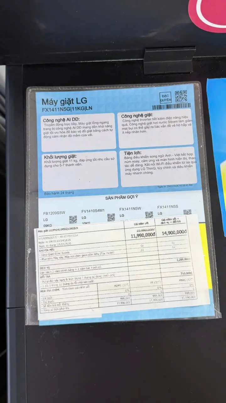 Khách hàng review Máy giặt LG AI DD Inverter 11 kg FX1411N5G 1