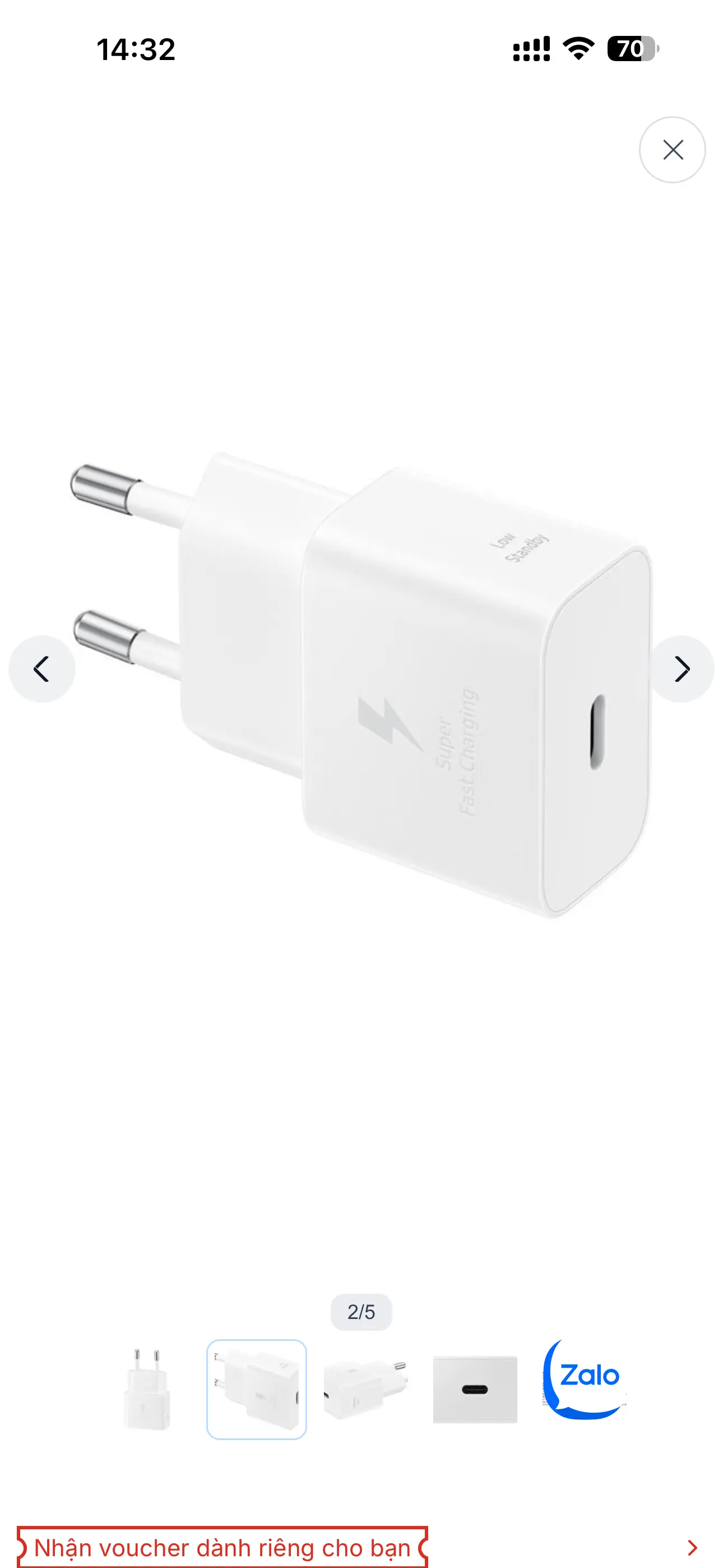 Khách hàng review Sạc nhanh Type-C PD 25W Samsung EP-T2510N 2