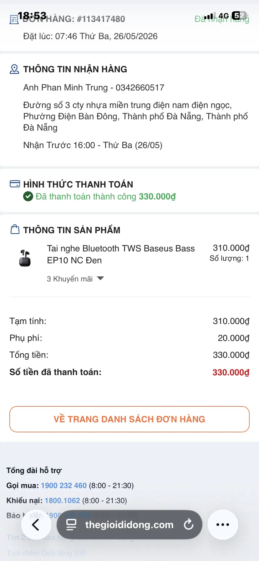 Khách hàng review Tai nghe Bluetooth True Wireless Baseus Bass EP10 NC 1
