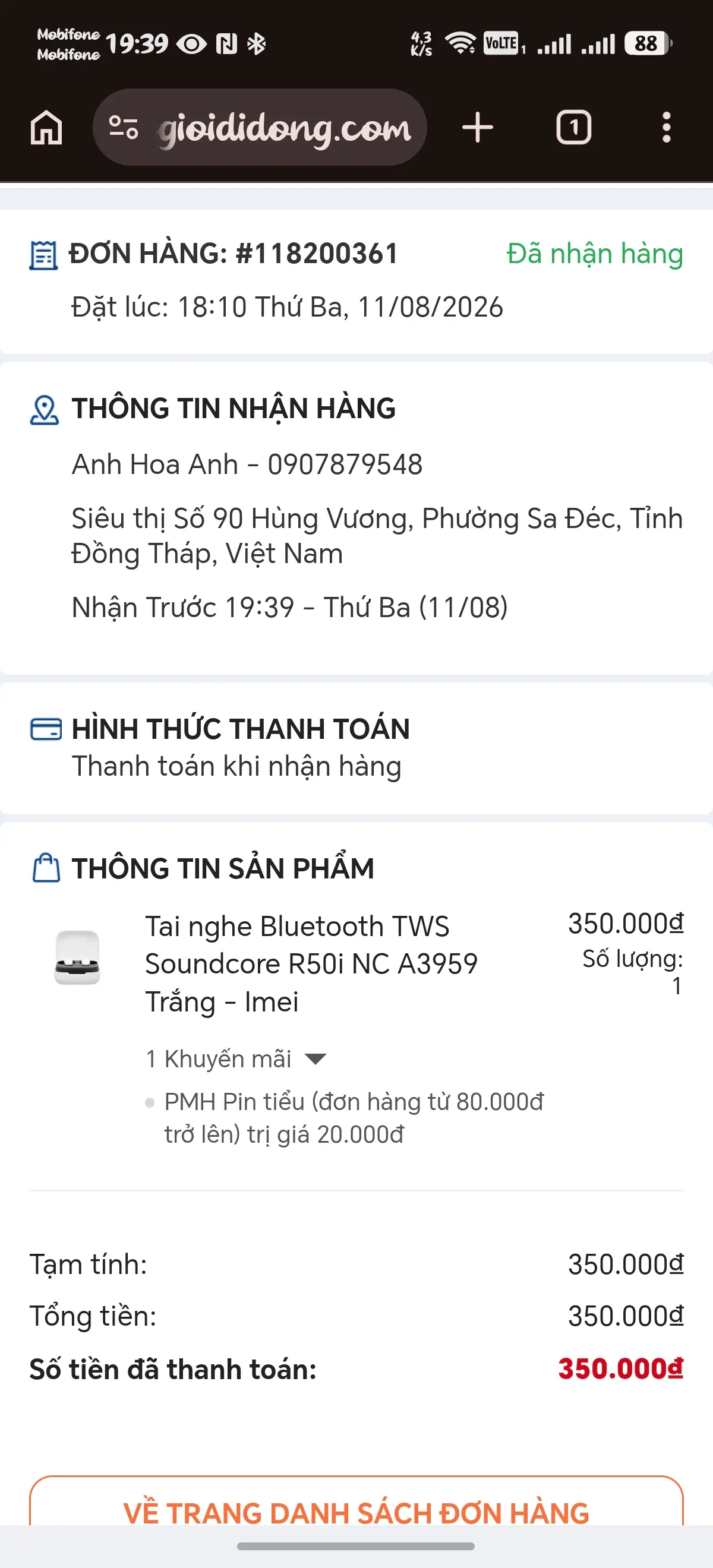 Khách hàng review Tai nghe Bluetooth True Wireless soundcore R50i NC A3959 1