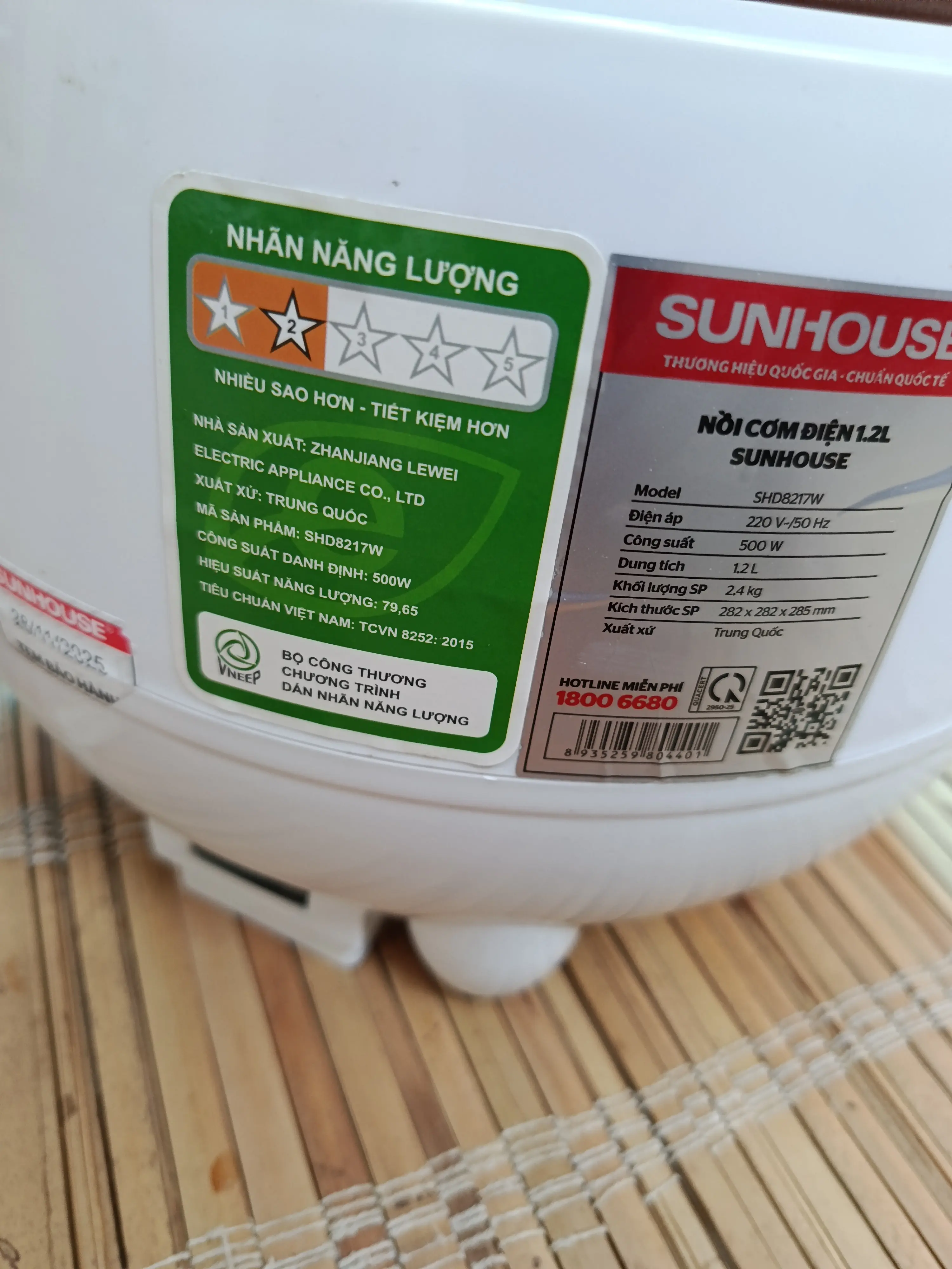 Khách hàng review Nồi cơm nắp gài Sunhouse 1.2 lít SHD8217W 2