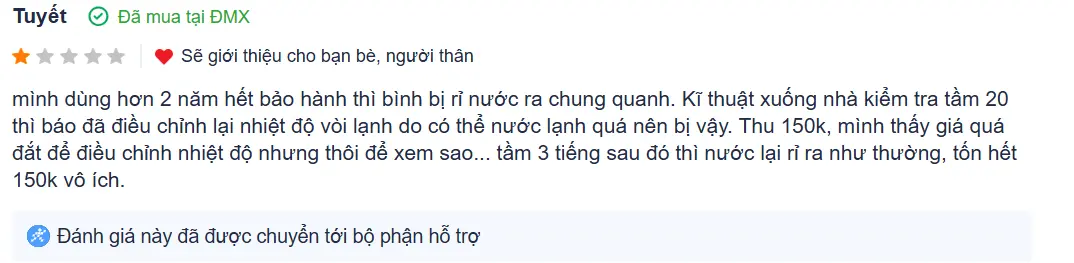 Khách hàng review Máy lọc nước RO nóng nguội lạnh Sunhouse SHA76213CK 10 lõi 1