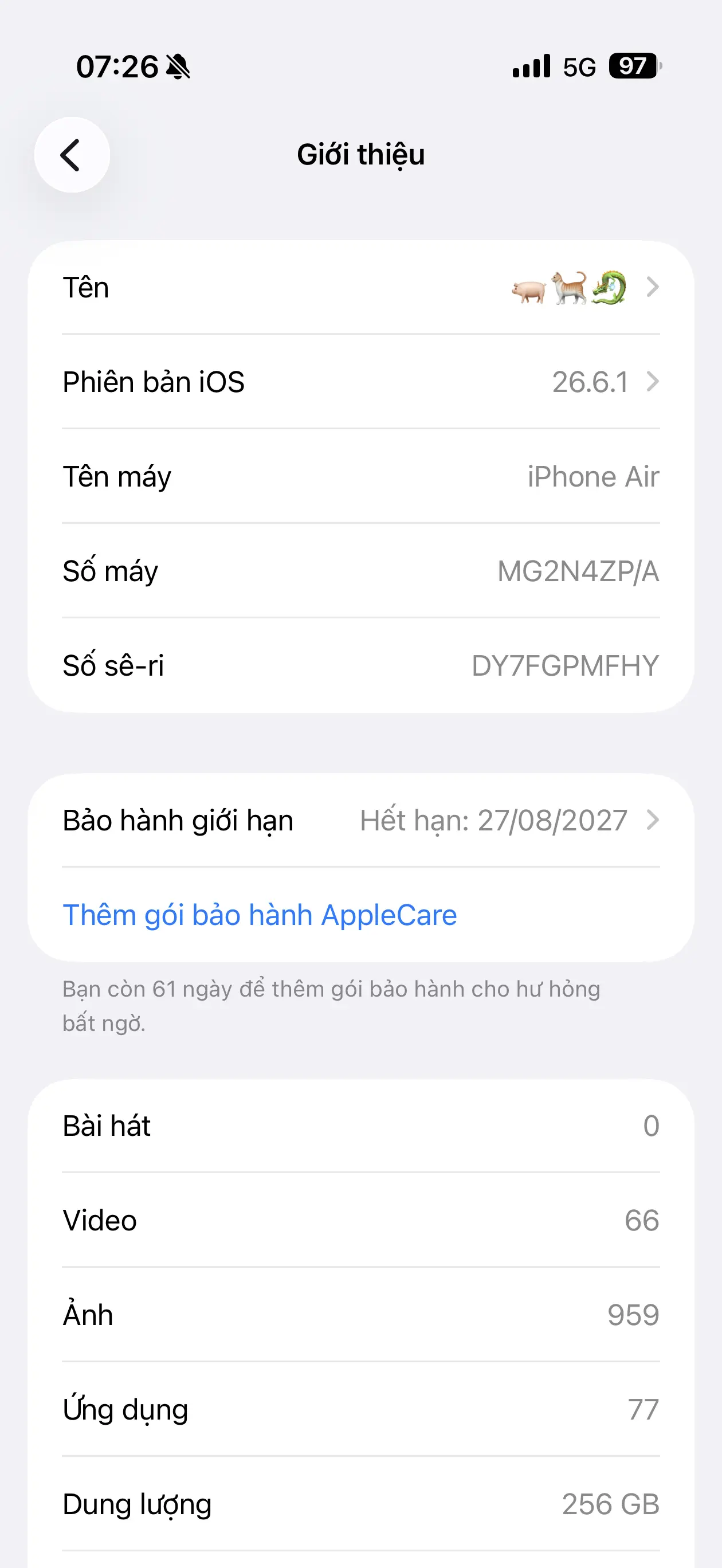 Khách hàng review Điện thoại iPhone Air 256GB 1