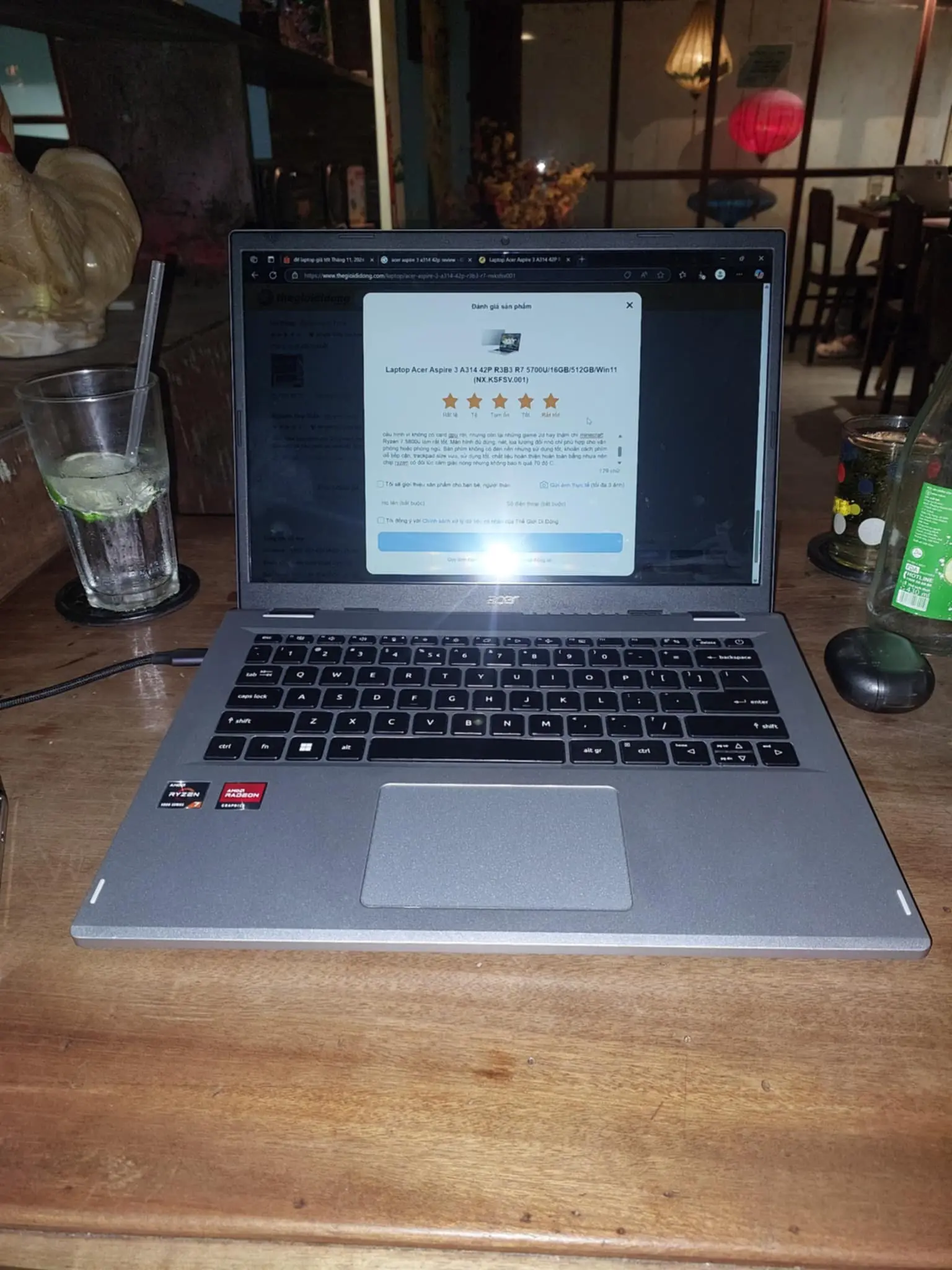 Khách hàng review Laptop Acer Aspire 3 A314 42P R3B3 - NX.KSFSV.001 (R7 5700U, 16GB, 512GB, WUXGA, Win11) 3