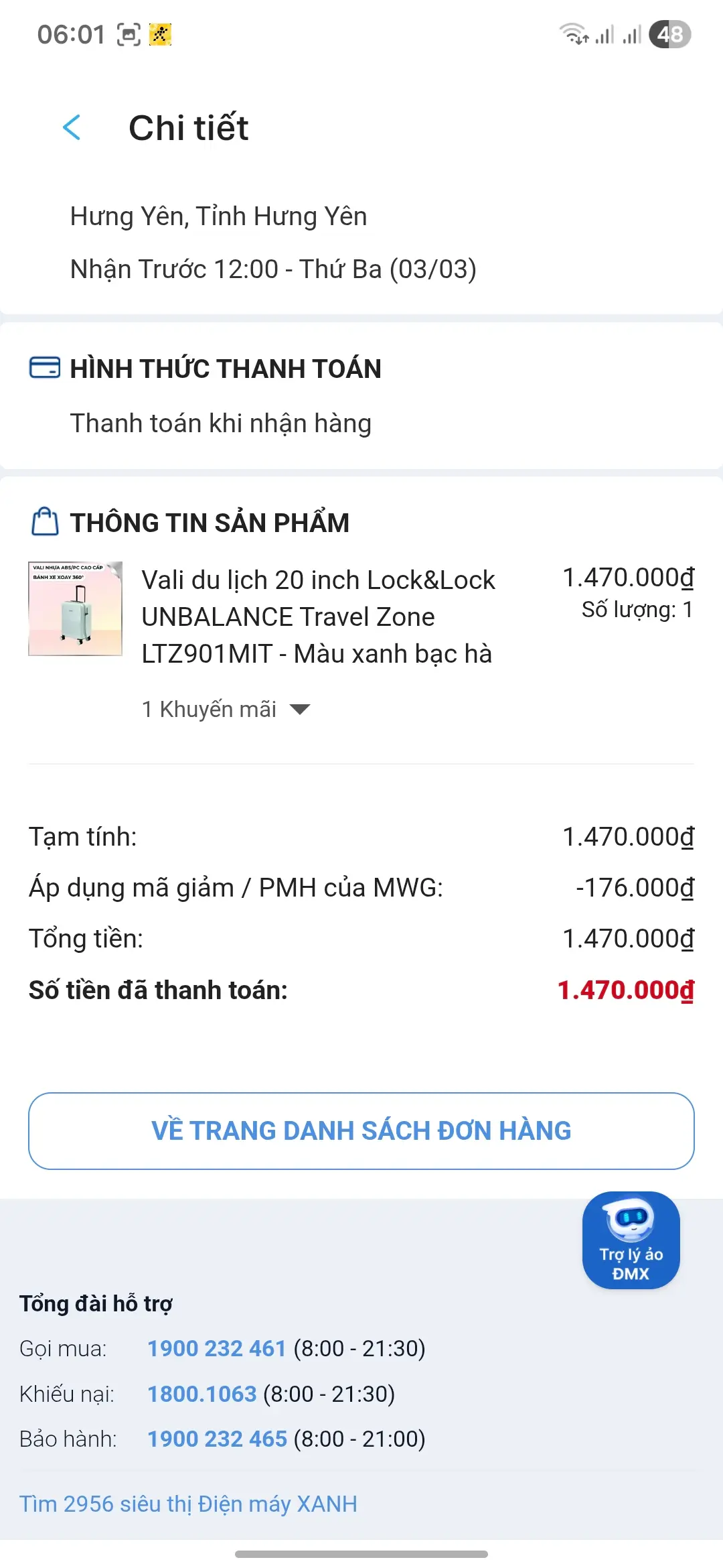 Khách hàng review Vali kéo Lock 1