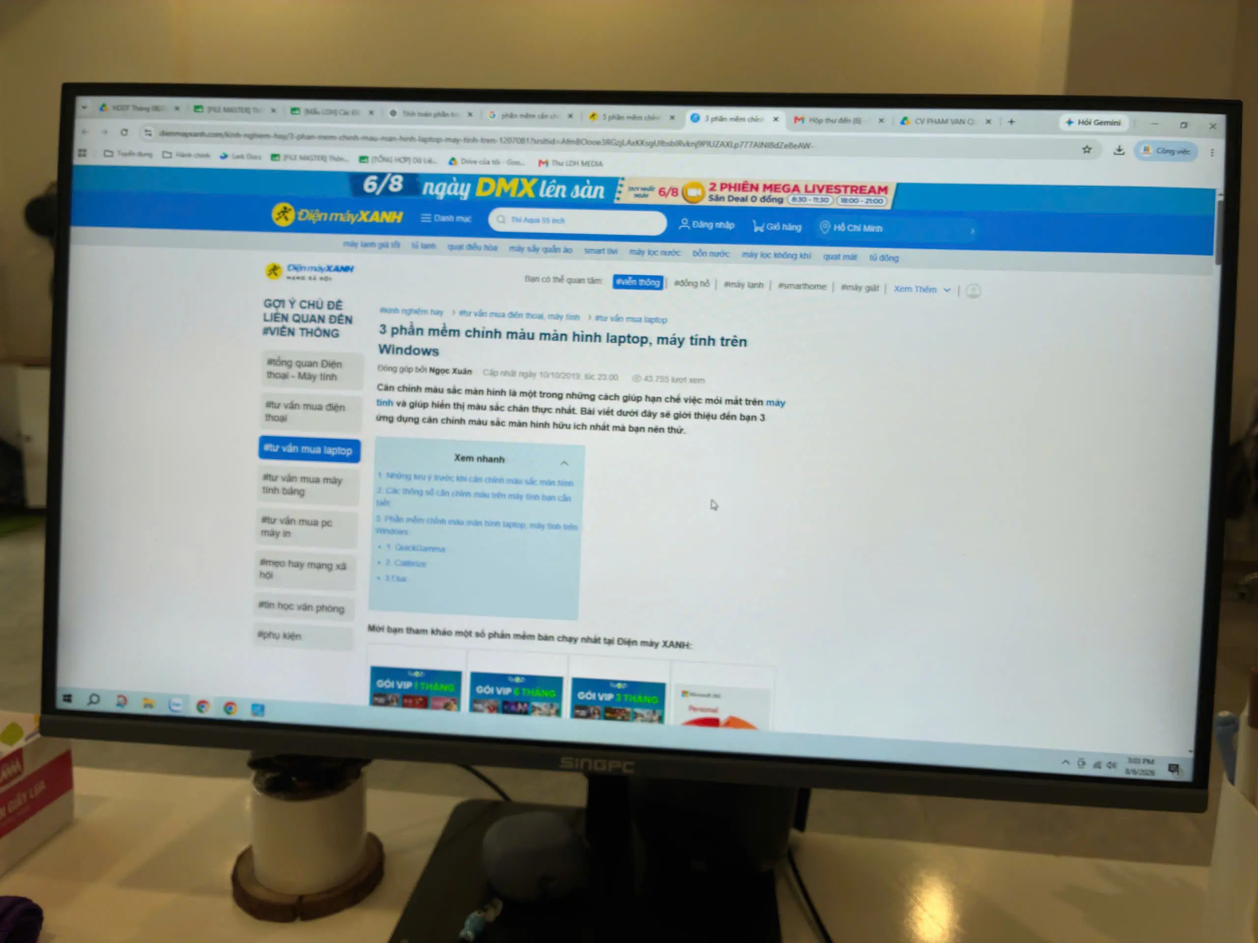 Khách hàng review Màn hình SingPC Q25F100-IPS (24.5 inch Full HD, IPS, 100Hz, 1ms) 1
