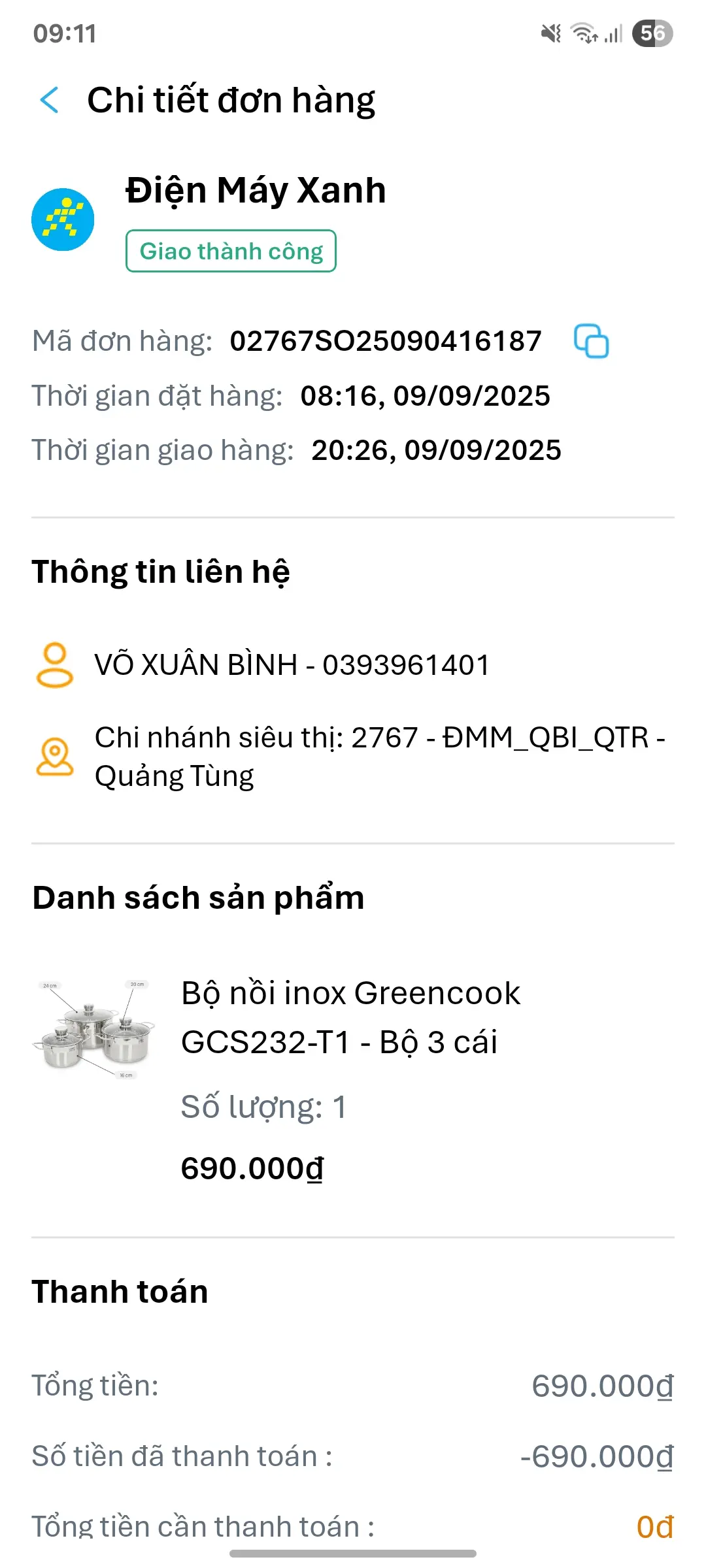 Khách hàng review Bộ 3 nồi inox 5 đáy nắp kính Green Cook GCS232-T1 2
