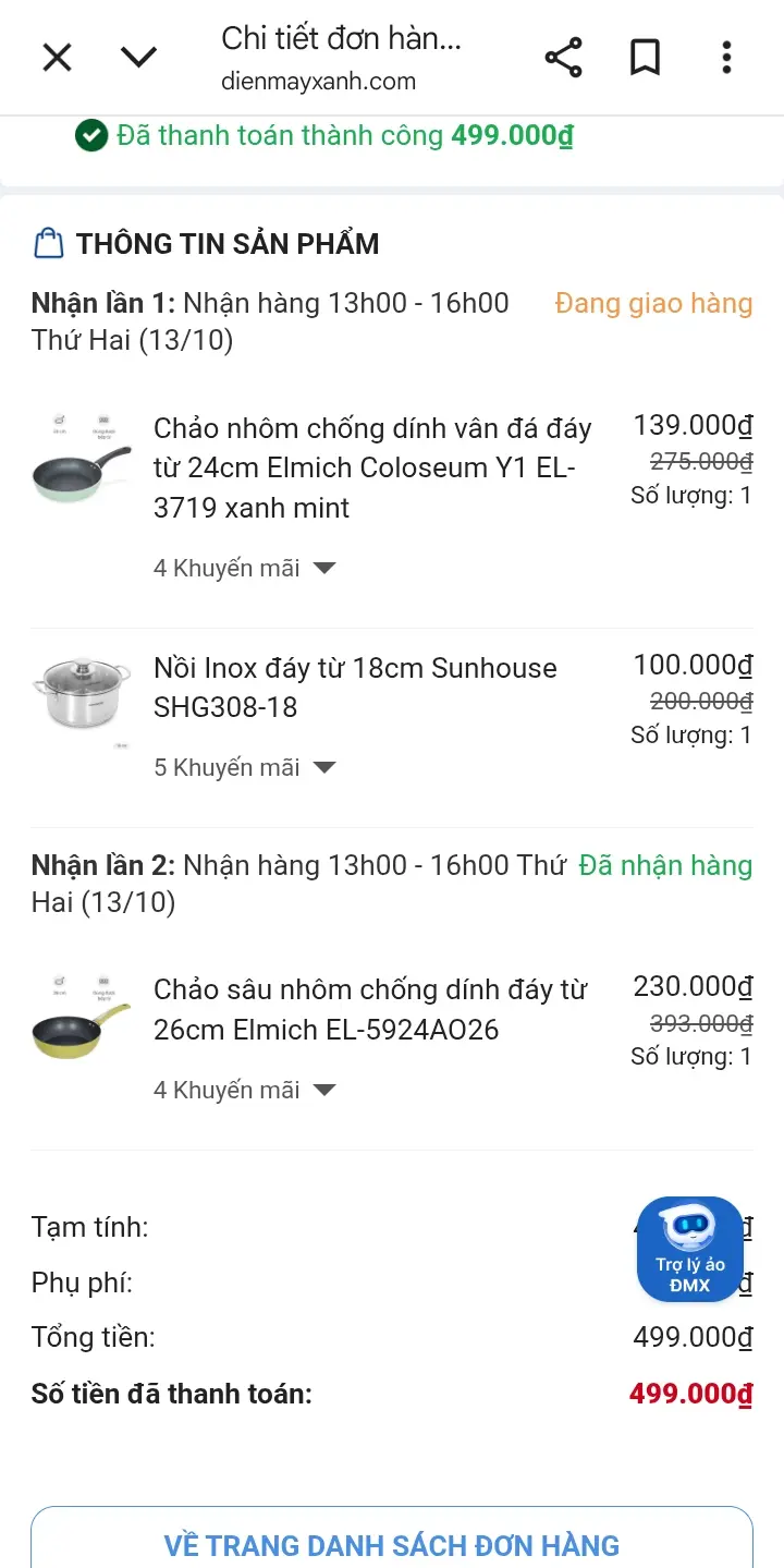 Khách hàng review Chảo nhôm chống dính vân đá đáy từ 24 cm Elmich Colosseum Y1 EL-3719 Xanh mint 1