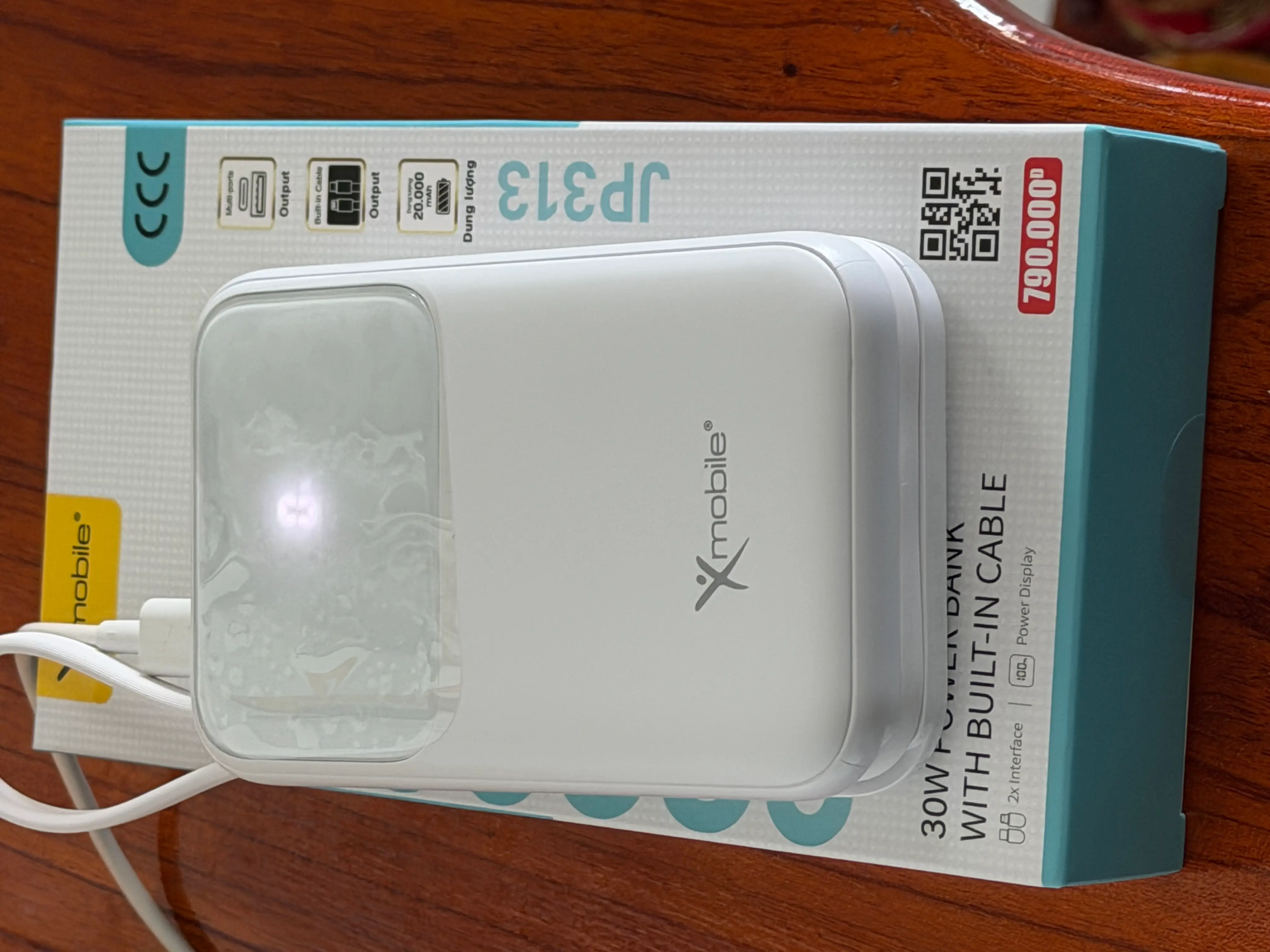 Khách hàng review Pin sạc dự phòng Polymer 20000mAh Type C PD QC 3.0 30W Xmobile JP313 kèm Cáp Lightning và Type C 4