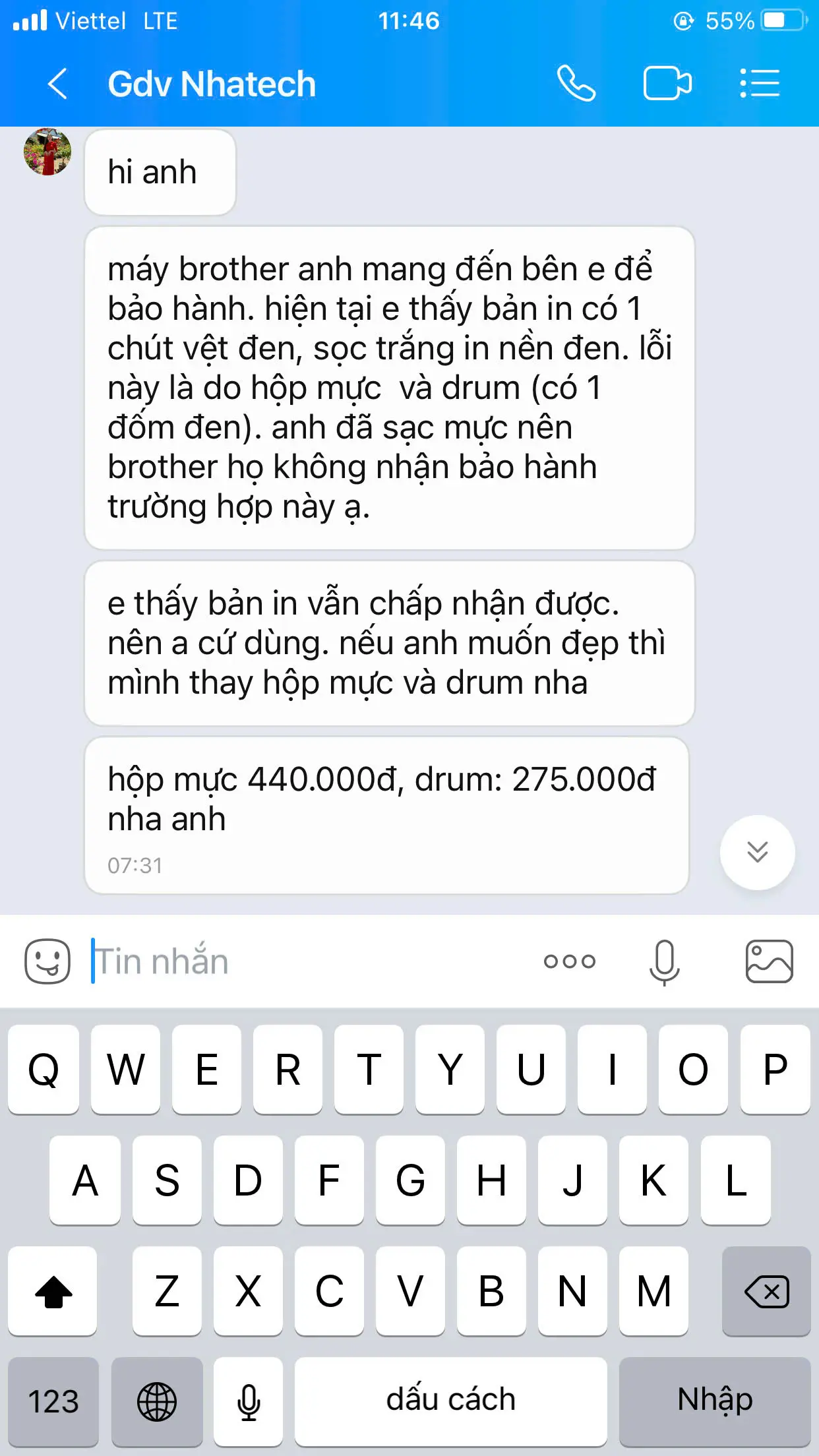 Khách hàng review Máy in laser trắng đen đơn năng Brother HL-L2321D 1