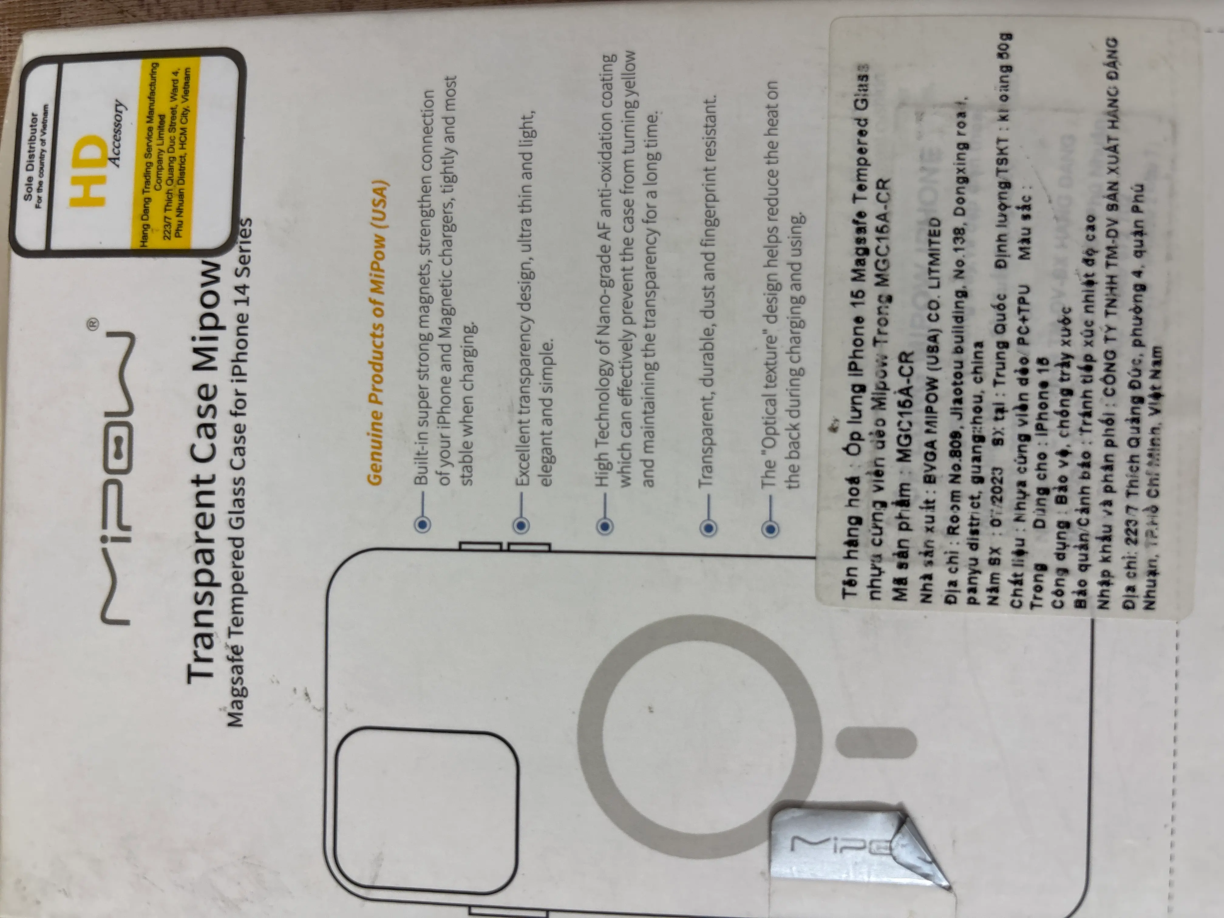 Khách hàng review Ốp lưng MagSafe iPhone 15 nhựa cứng viền dẻo Mipow Tempered Glass MGC15A-CR 2