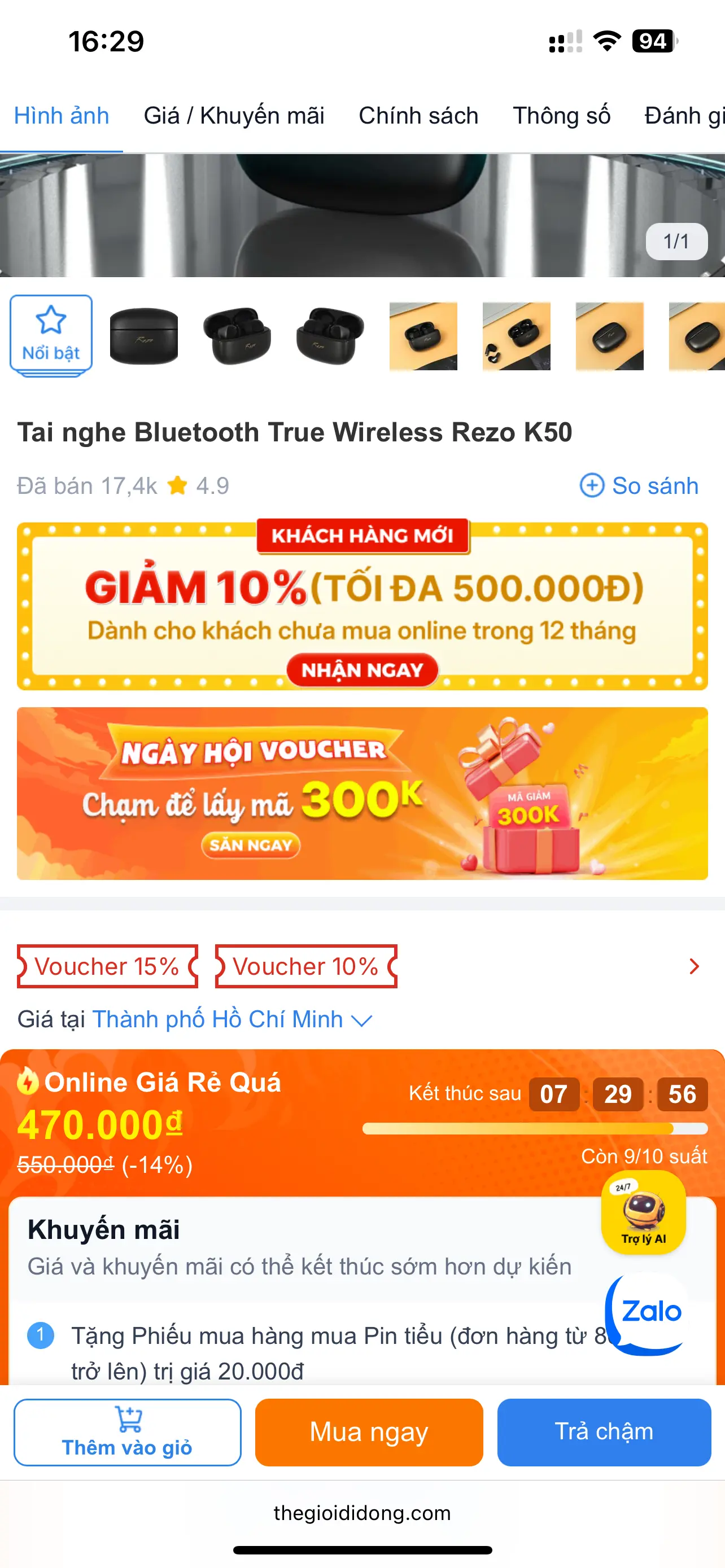 Khách hàng review Tai nghe Bluetooth True Wireless Rezo K50 1