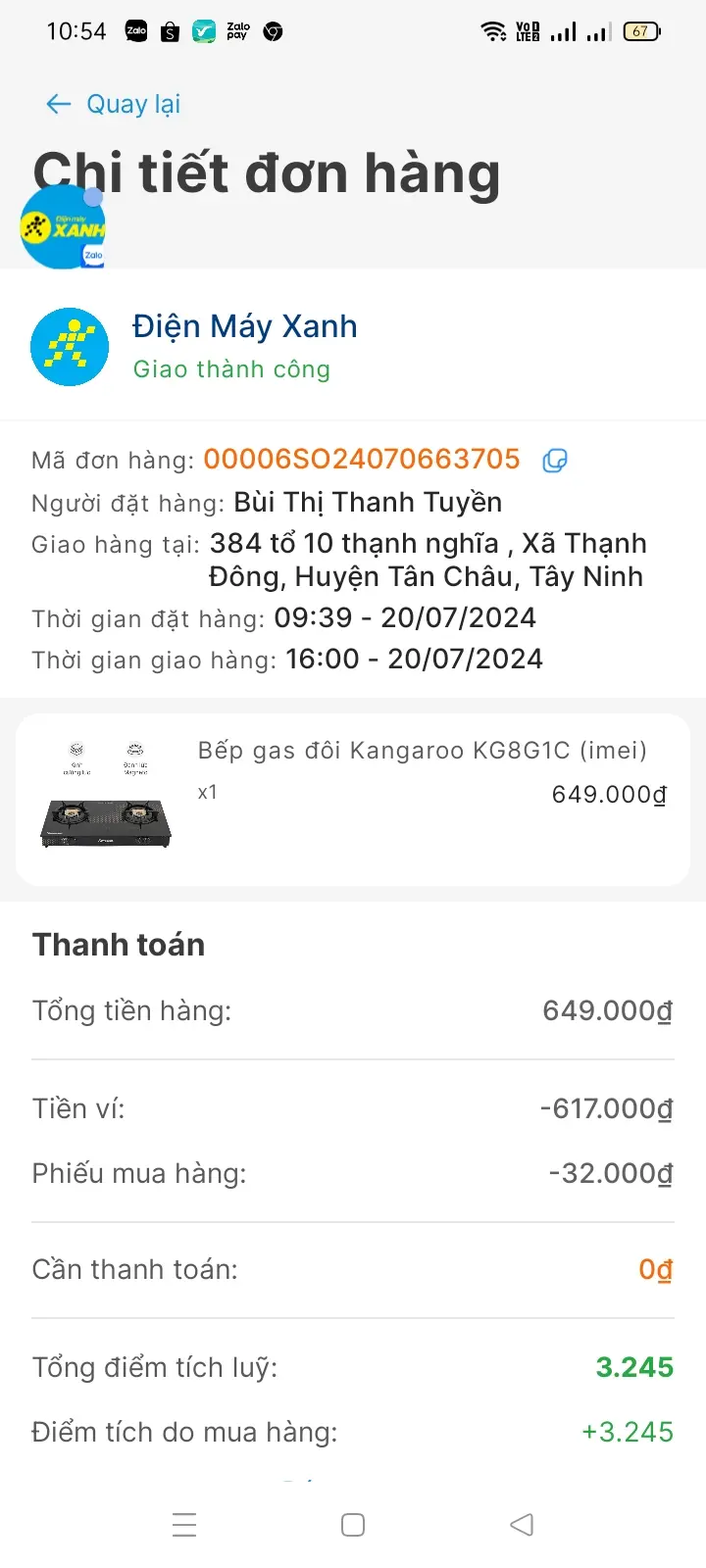 Khách hàng review Bếp ga đôi Kangaroo KG8G1C 2
