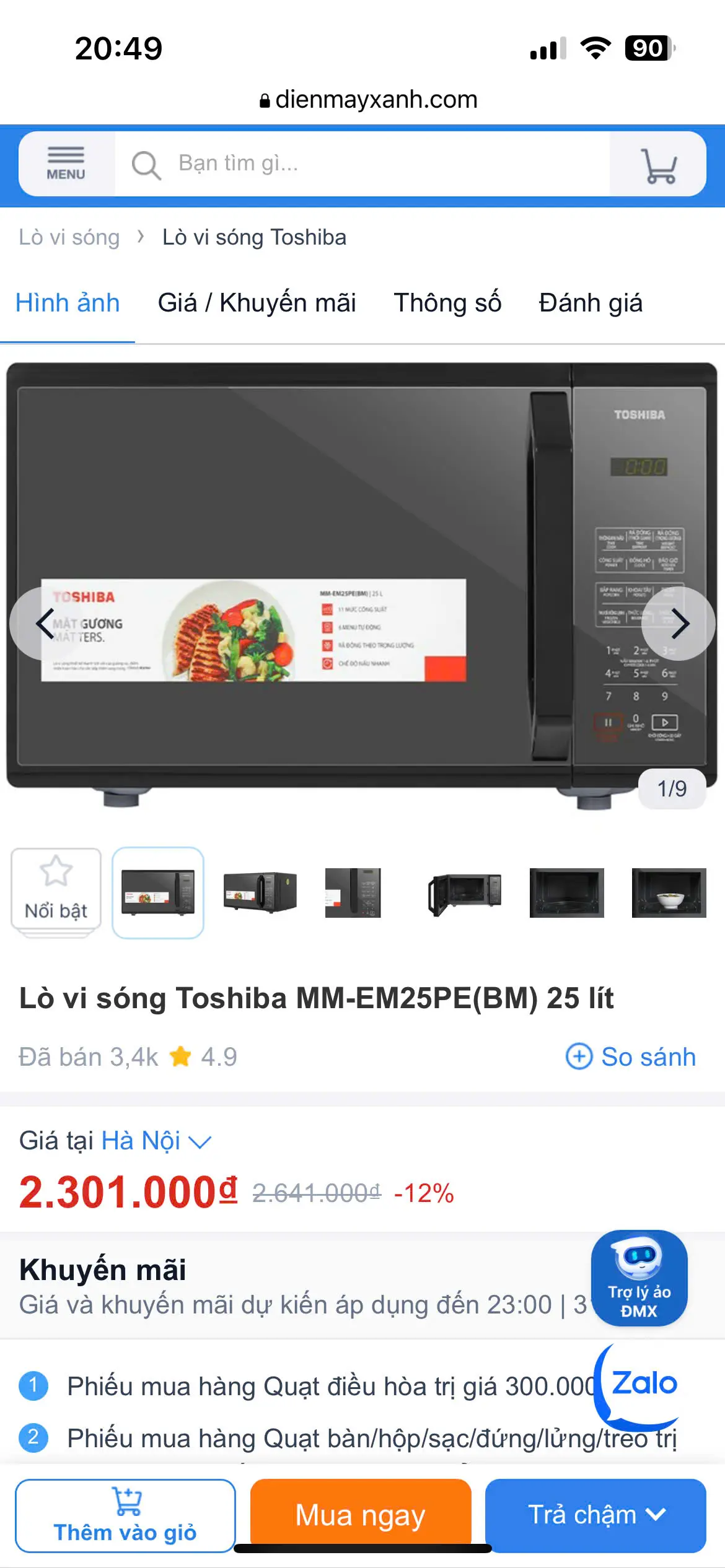 Khách hàng review Lò vi sóng Toshiba MM-EM25PE(BM) 25 lít 2