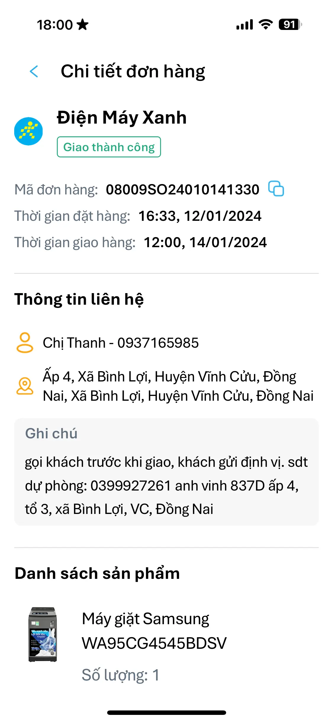 Khách hàng review Máy giặt Samsung Inverter 9.5 kg WA95CG4545BDSV 6