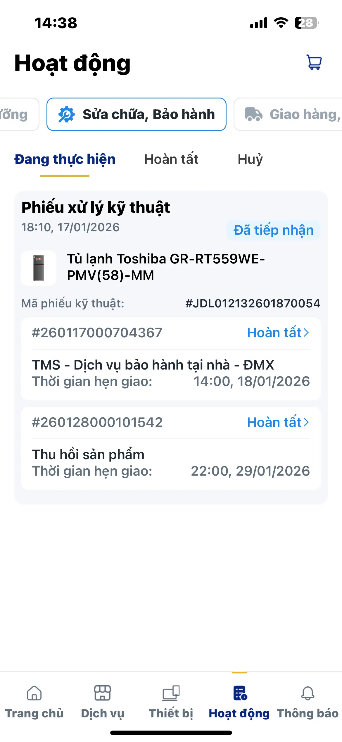Khách hàng review Tủ lạnh Toshiba Inverter 411 lít GR-RT559WE-PMV(58)-MM 2